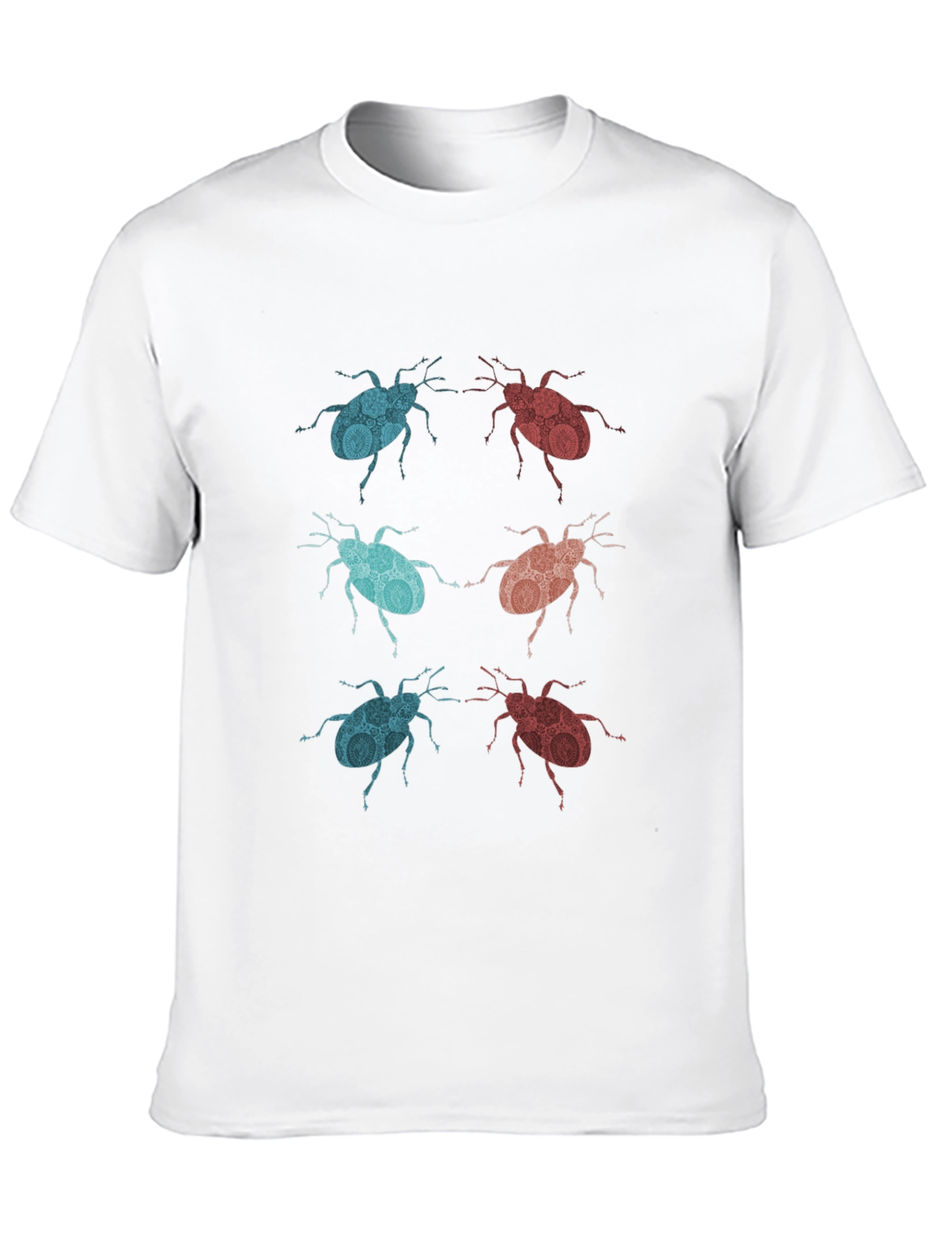 Black Graphic Beetle Print Black T-Shirt view 10