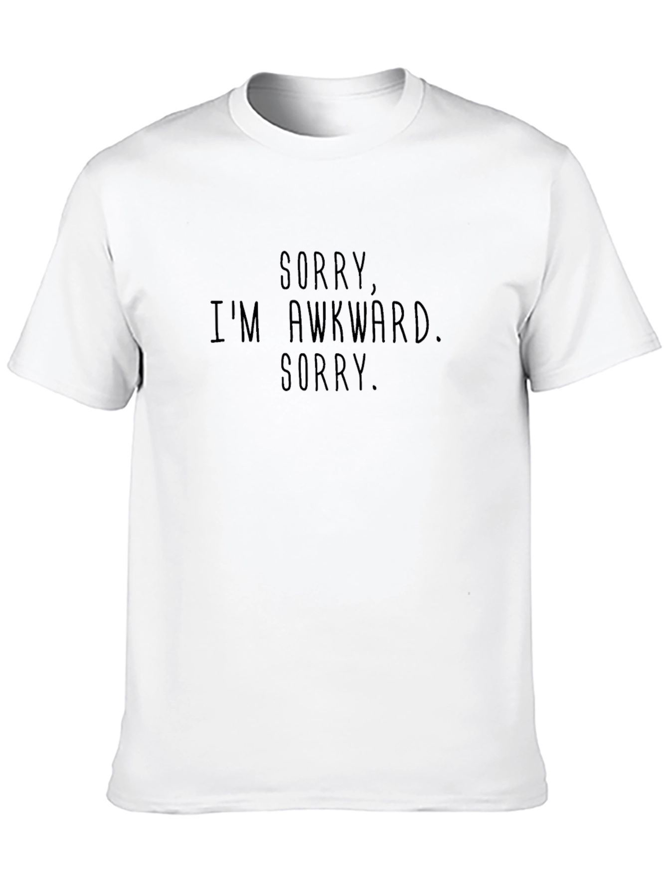 Black Awkward Sorry Men's Black T-Shirt  view 10