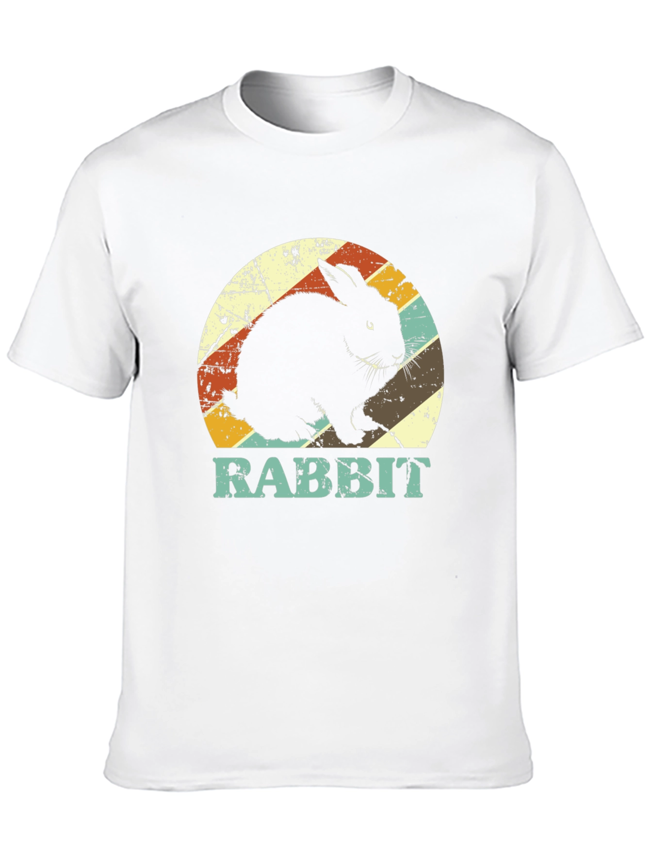 Black Retro Rabbit Graphic Tee - Vintage Style T-Shirt view 10