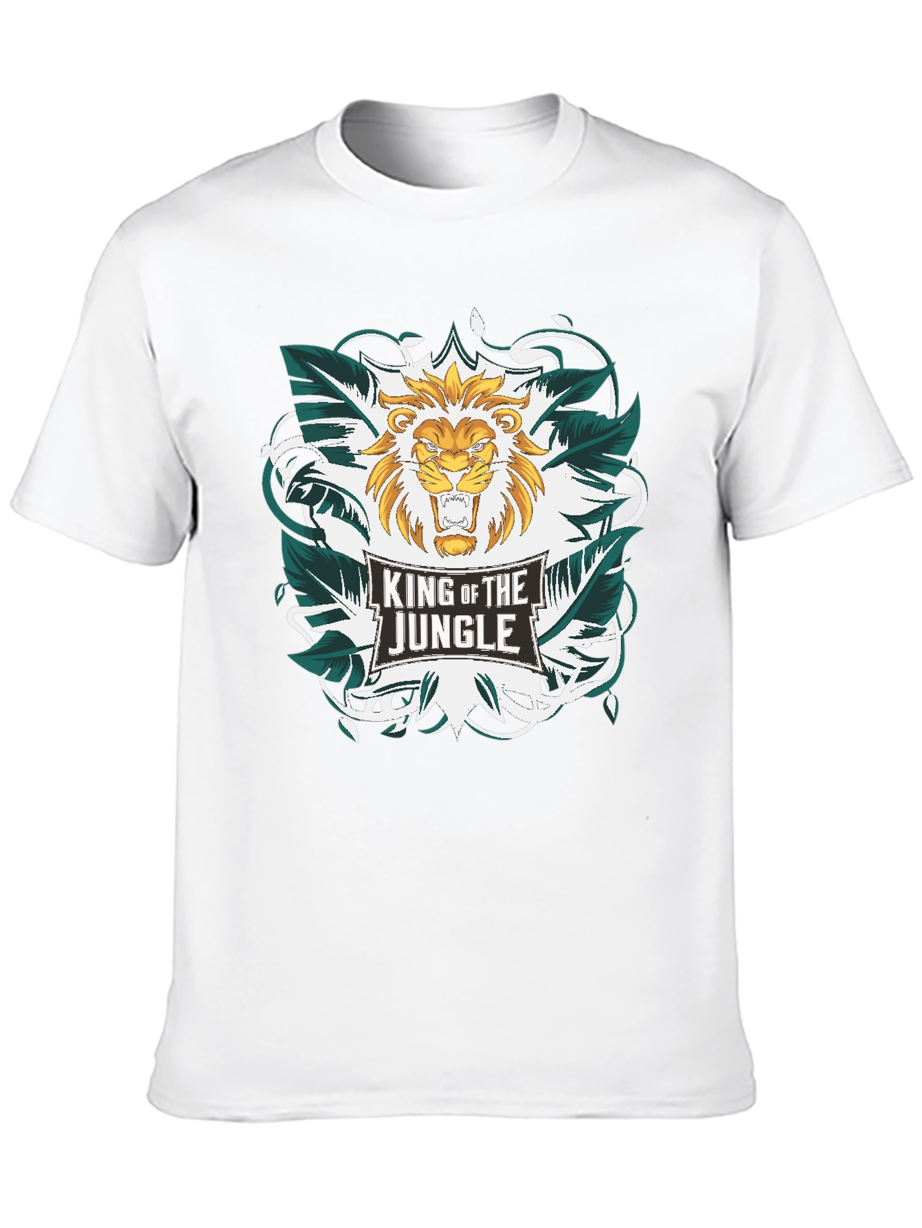 Black King of the Jungle Lion Graphic T-Shirt view 10