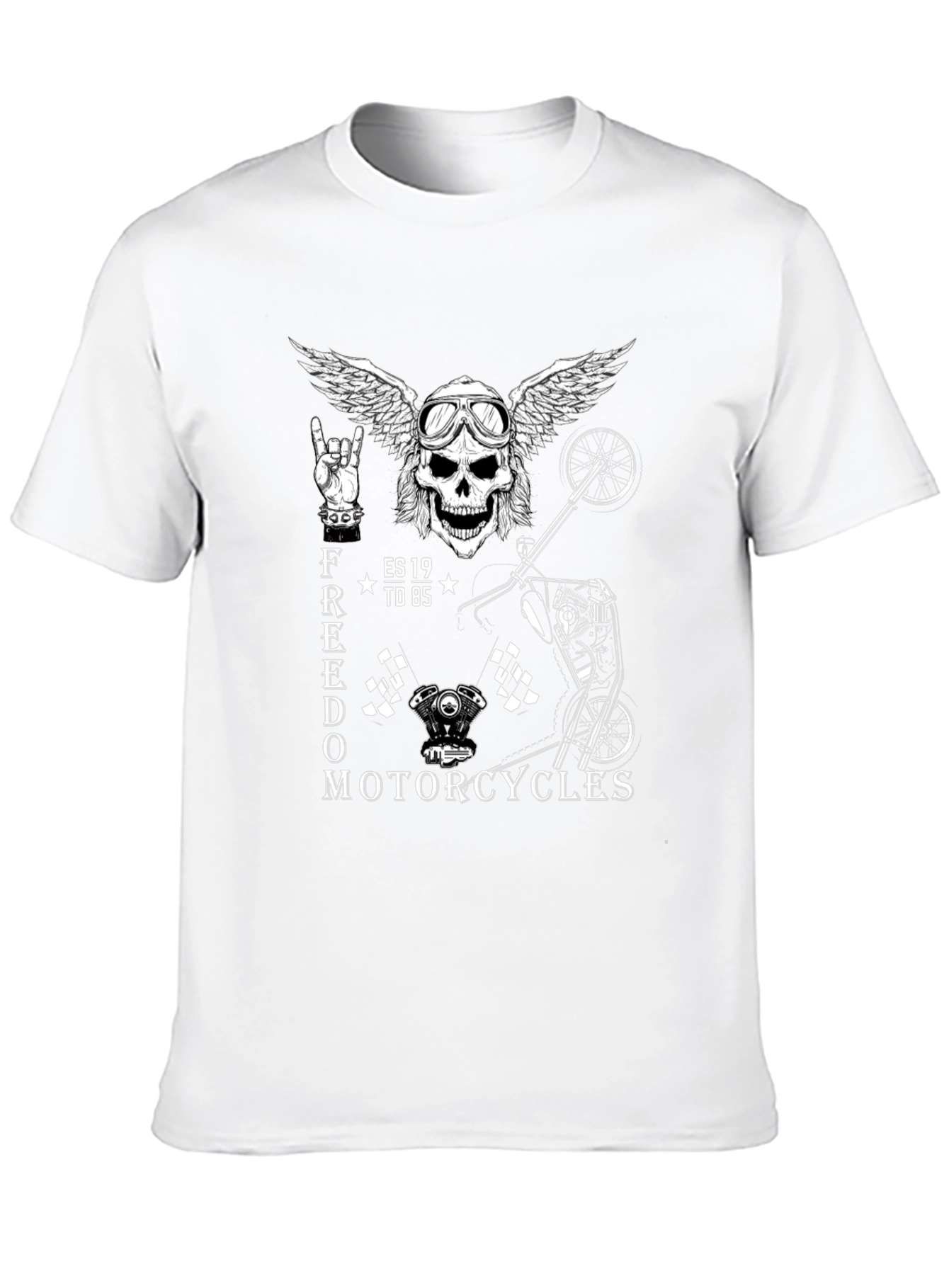 Black Freedom Motorcycles Graphic T-Shirt - Black view 10