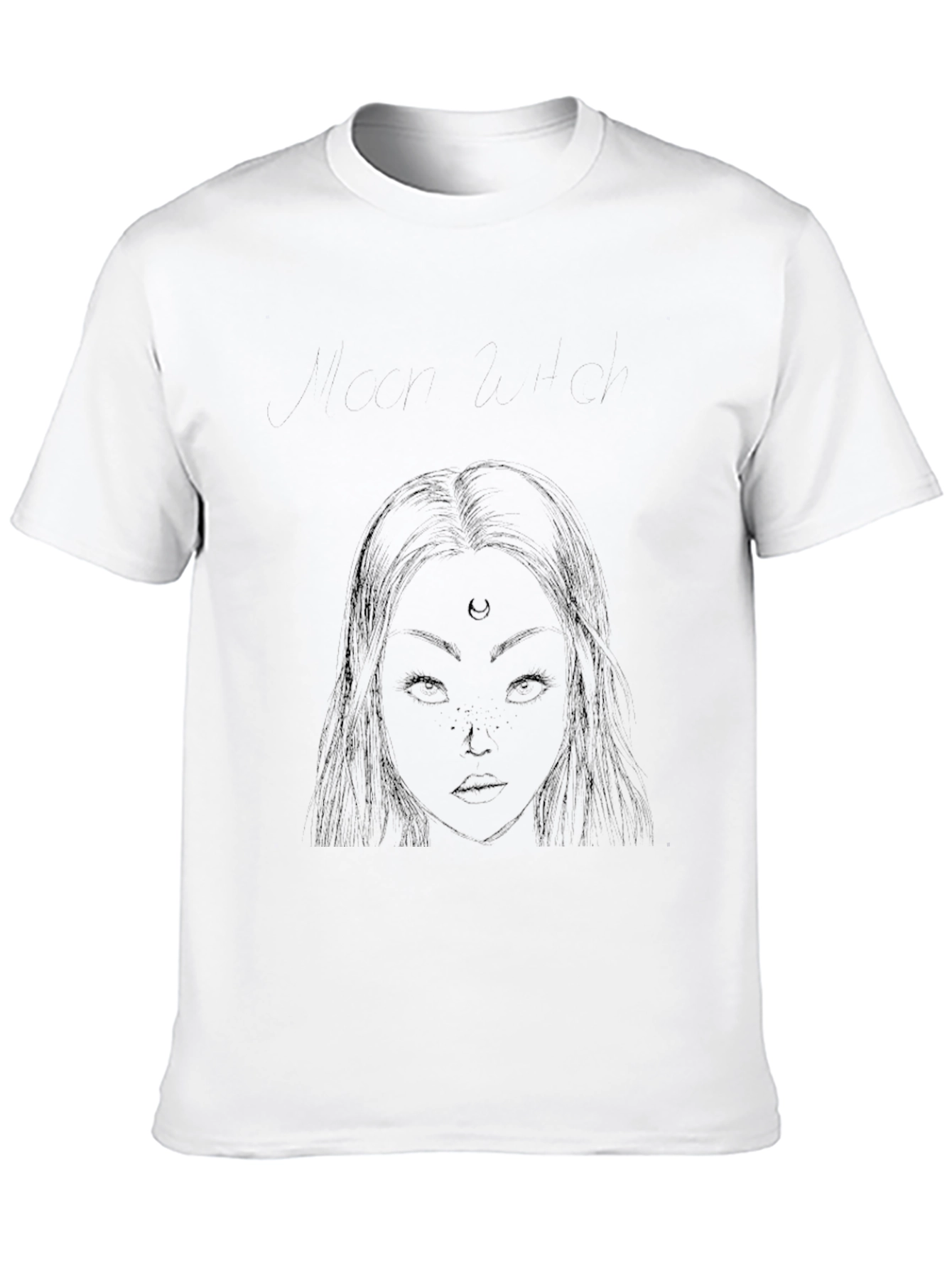 Black Black T-Shirt with Moon Goddess Design view 10