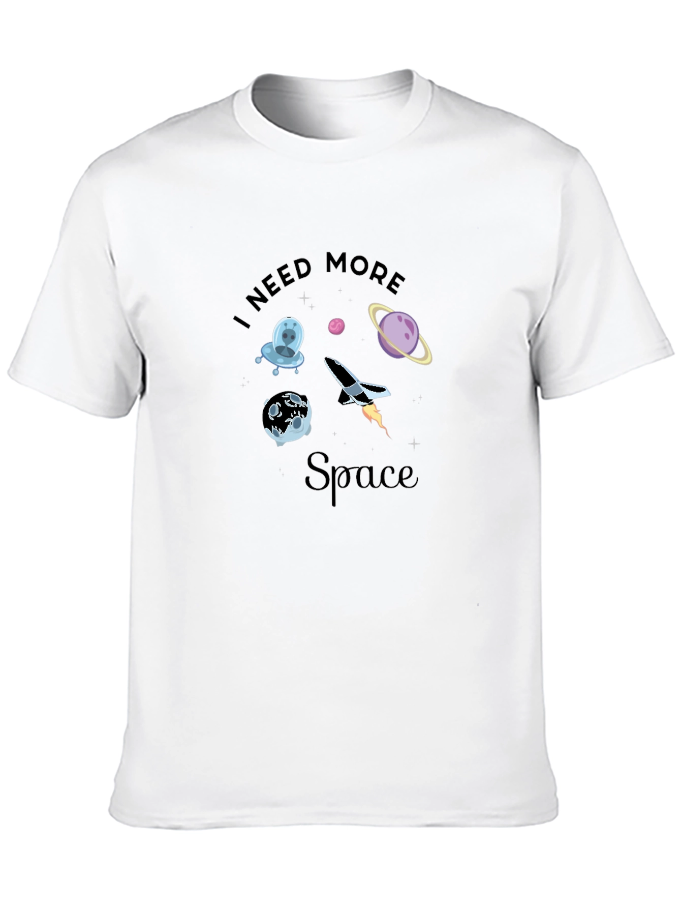 Black I Need More Space Graphic T-Shirt view 10