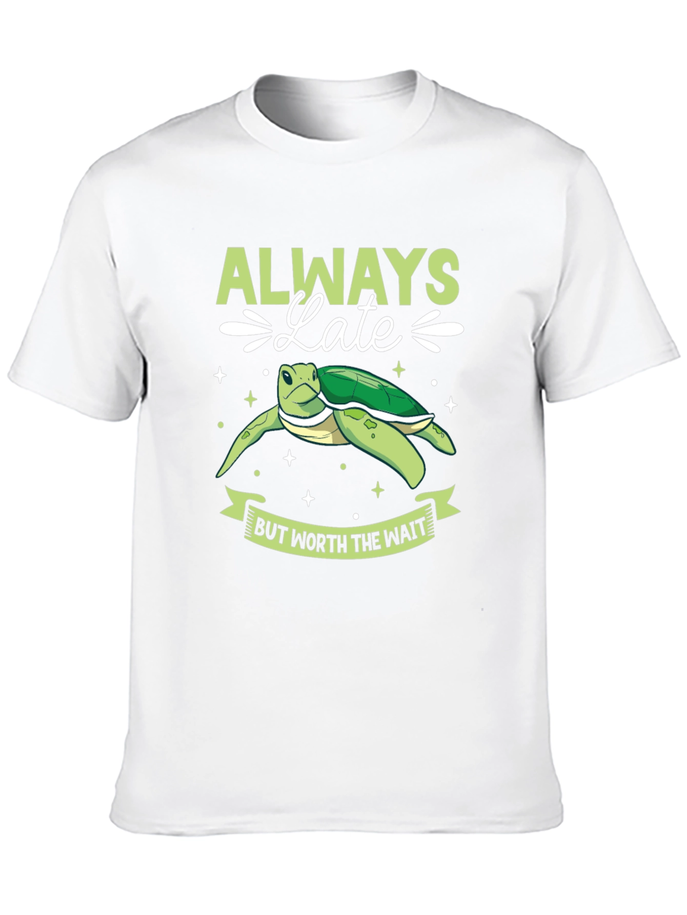 Black Always Late Turtle Graphic Tee view 10