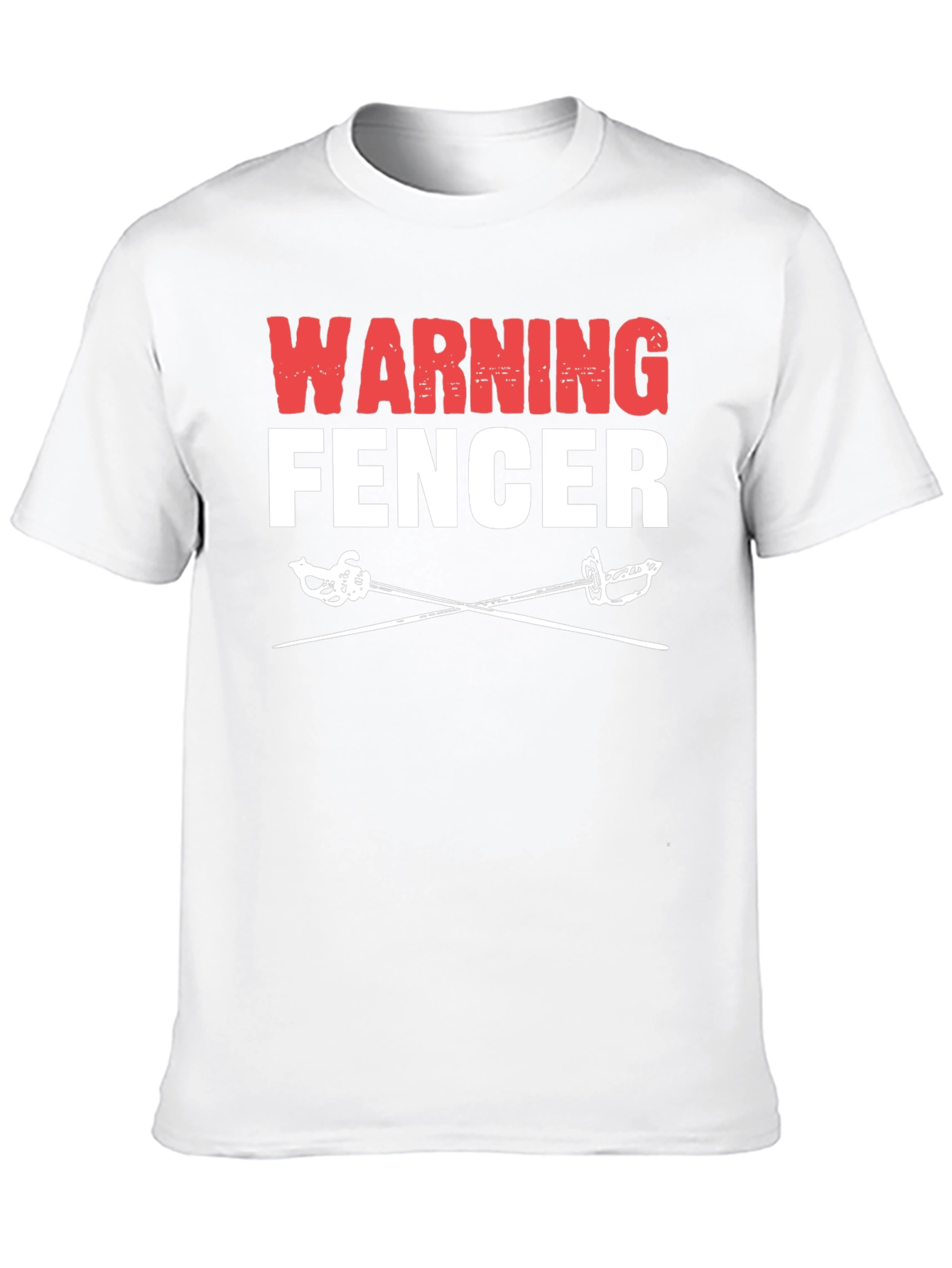 Black Warning Fencer T-Shirt Black Cotton Tee view 10