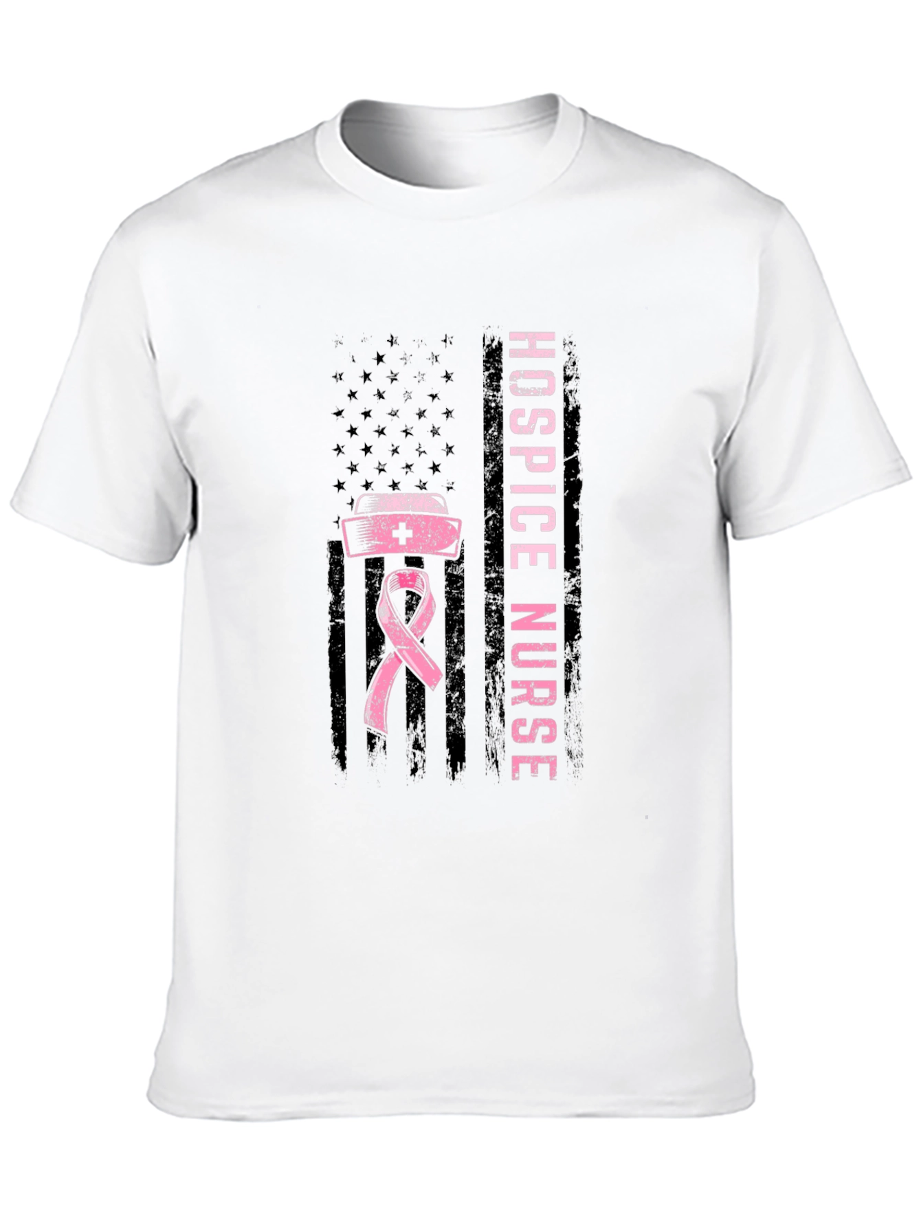 Hospice Nurse American Flag T-Shirt - 10