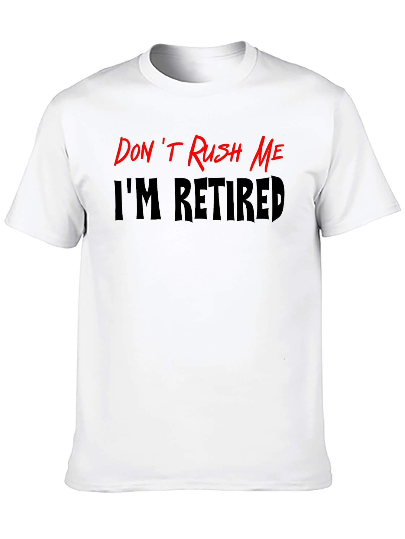 Black Retired Black Graphic Tee: Don't Rush Me Slogan view 10