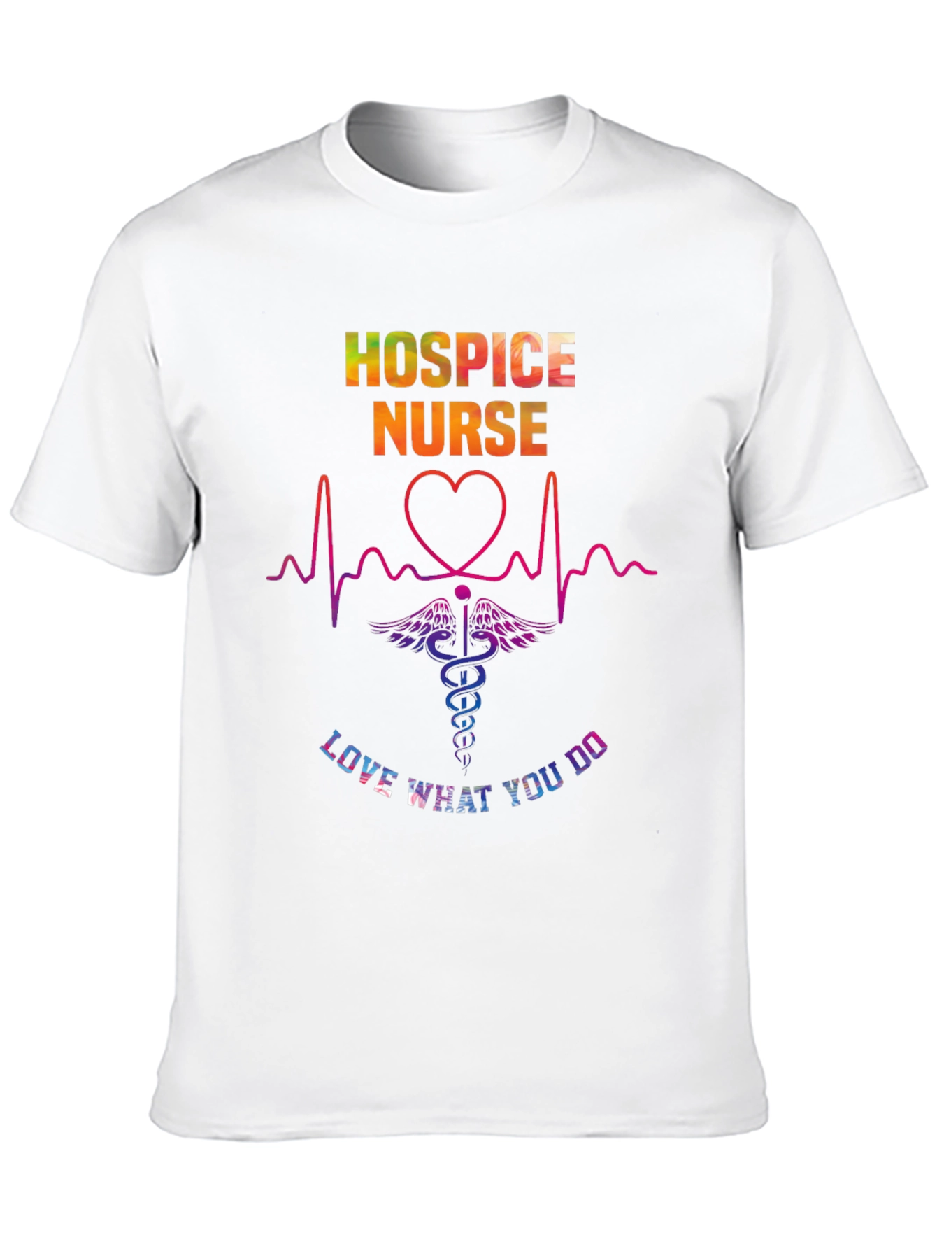 Hospice Nurse Rainbow Graphic Tee - 10