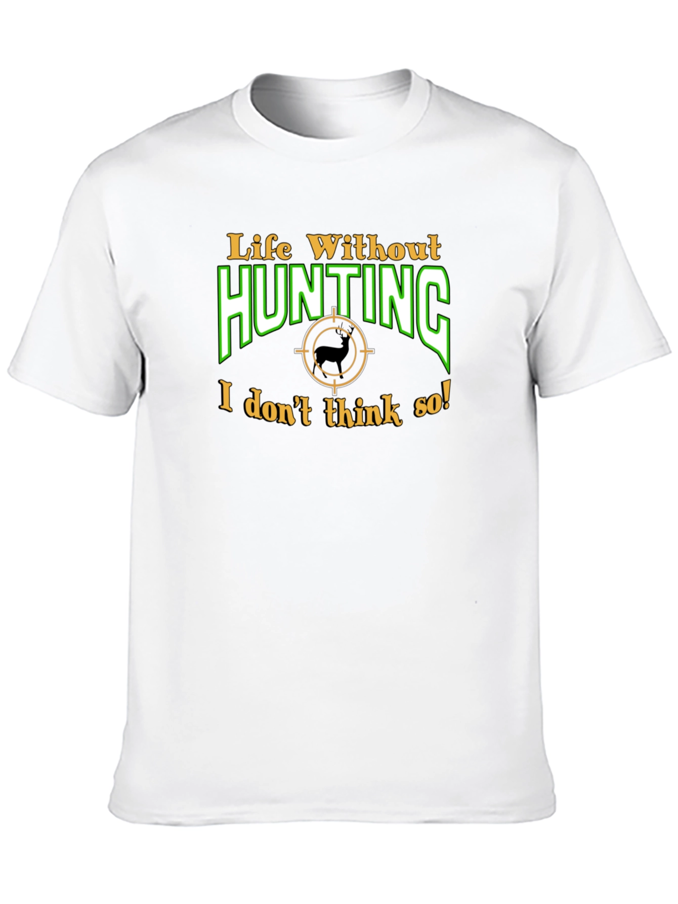 Black Life Without Hunting T-Shirt - Black Cotton Tee view 10