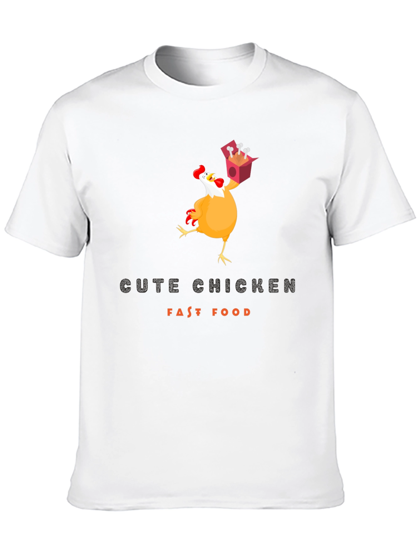 Black Funny Chicken Fast Food T-Shirt view 10