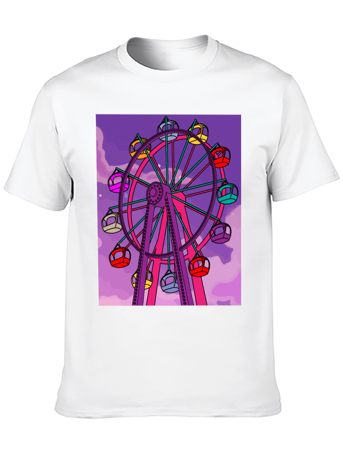Black Ferris Wheel Graphic Tee - Fun Carnival Shirt view 10
