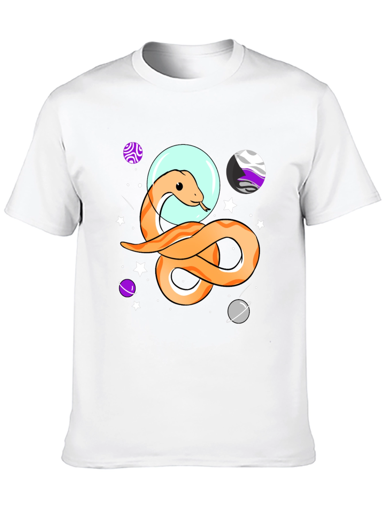 Black Space Snake Graphic Tee - Black Cotton T-Shirt view 10