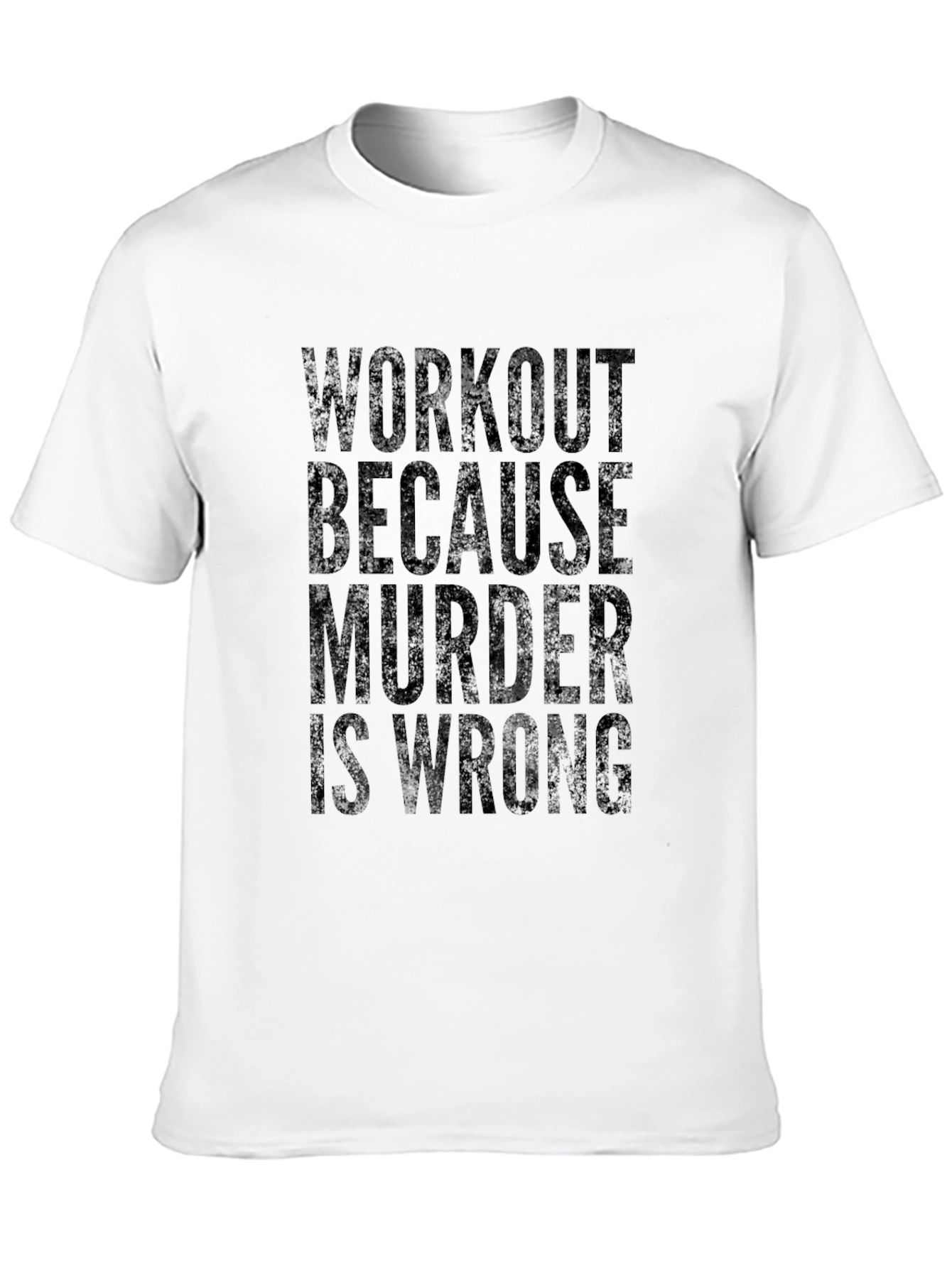 Black Workout Because Murder Is Wrong Black T-Shirt view 10