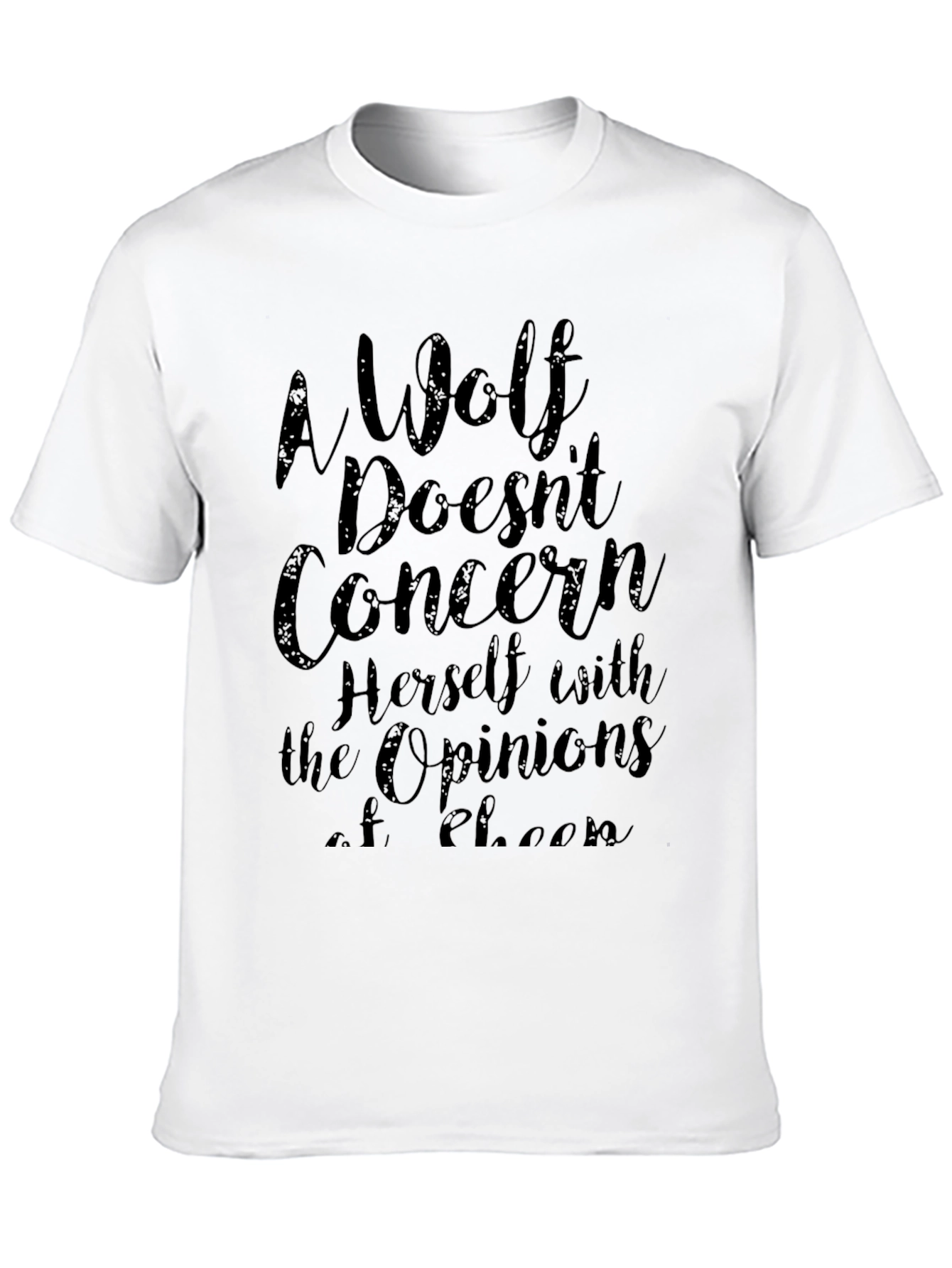 Black A Wolf Doesn't Concern Herself T-Shirt view 10