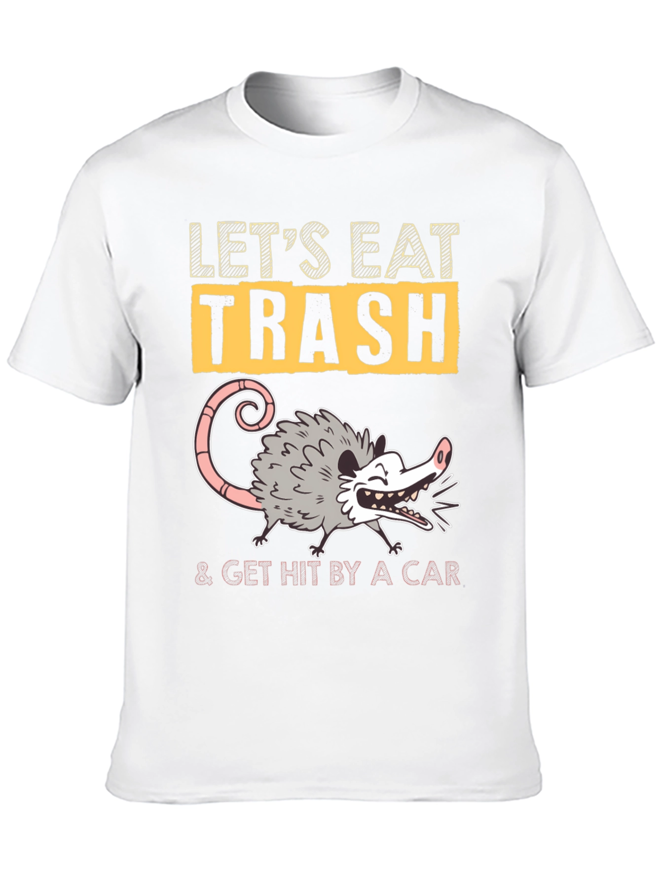 Black Let's Eat Trash Opossum Graphic Tee view 10