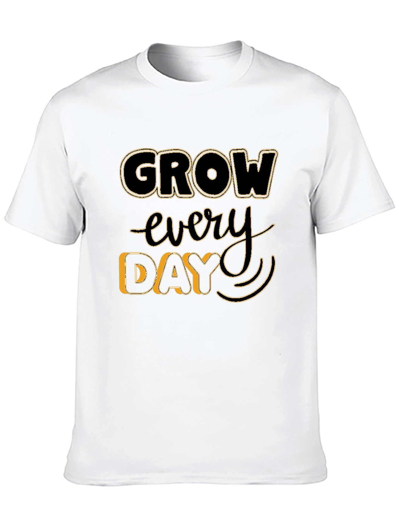 Black Grow Every Day Graphic Tee - Black Unisex T-Shirt view 10