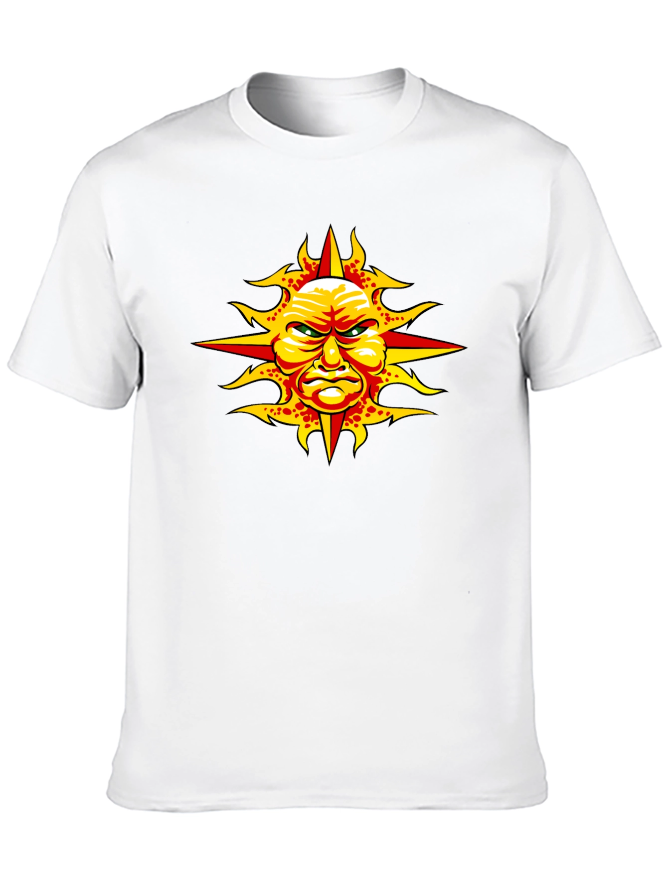 Black Angry Sun Graphic Tee - Unique Design, Black T-Shirt view 10