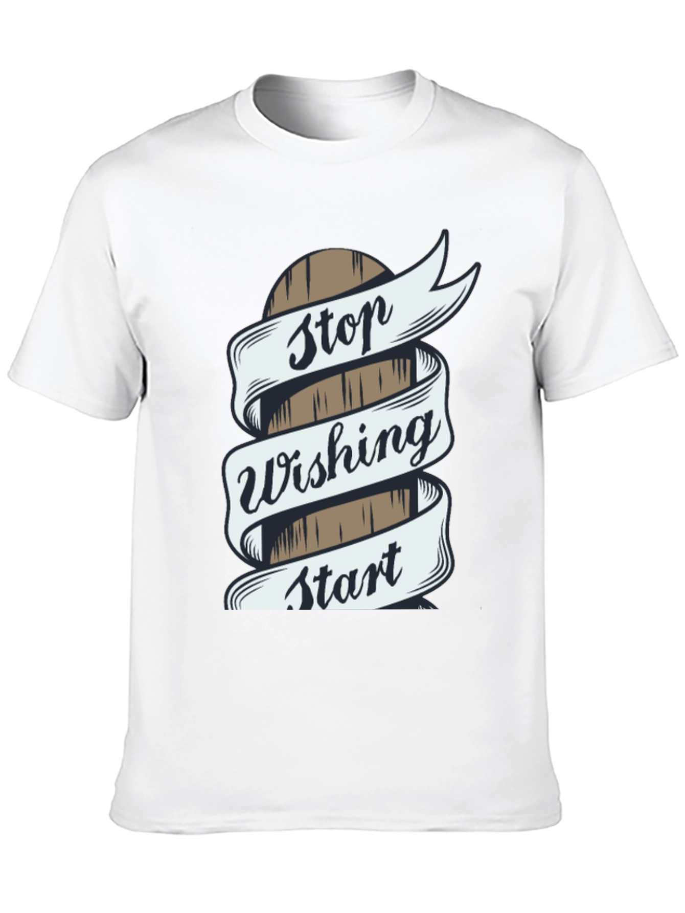 Black Stop Wishing Start Doing T-Shirt view 10