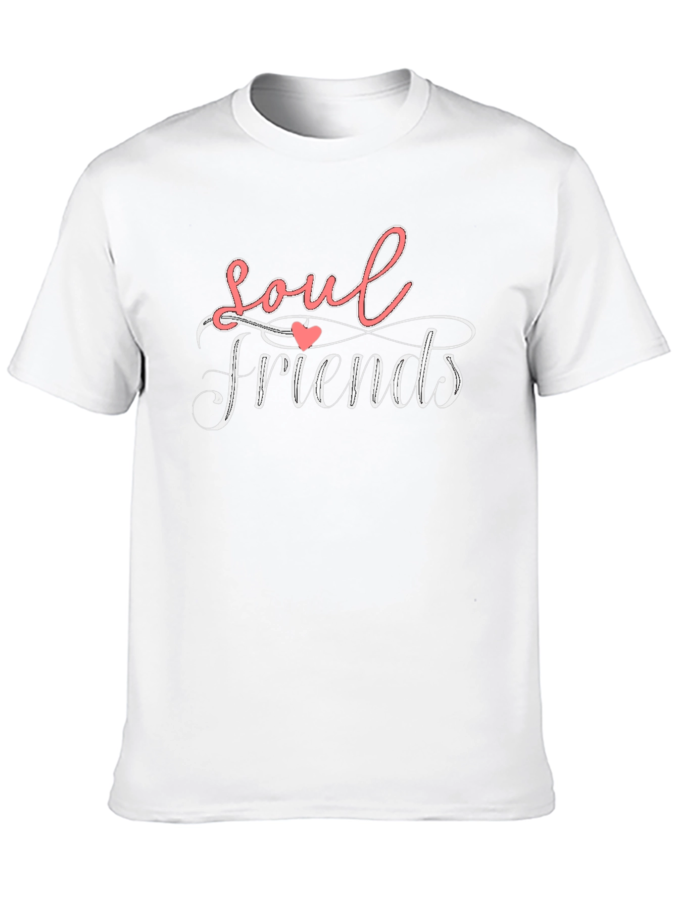 Black Soul Friends Graphic Tee - Heart Accent, Trendy Casual Wear view 10