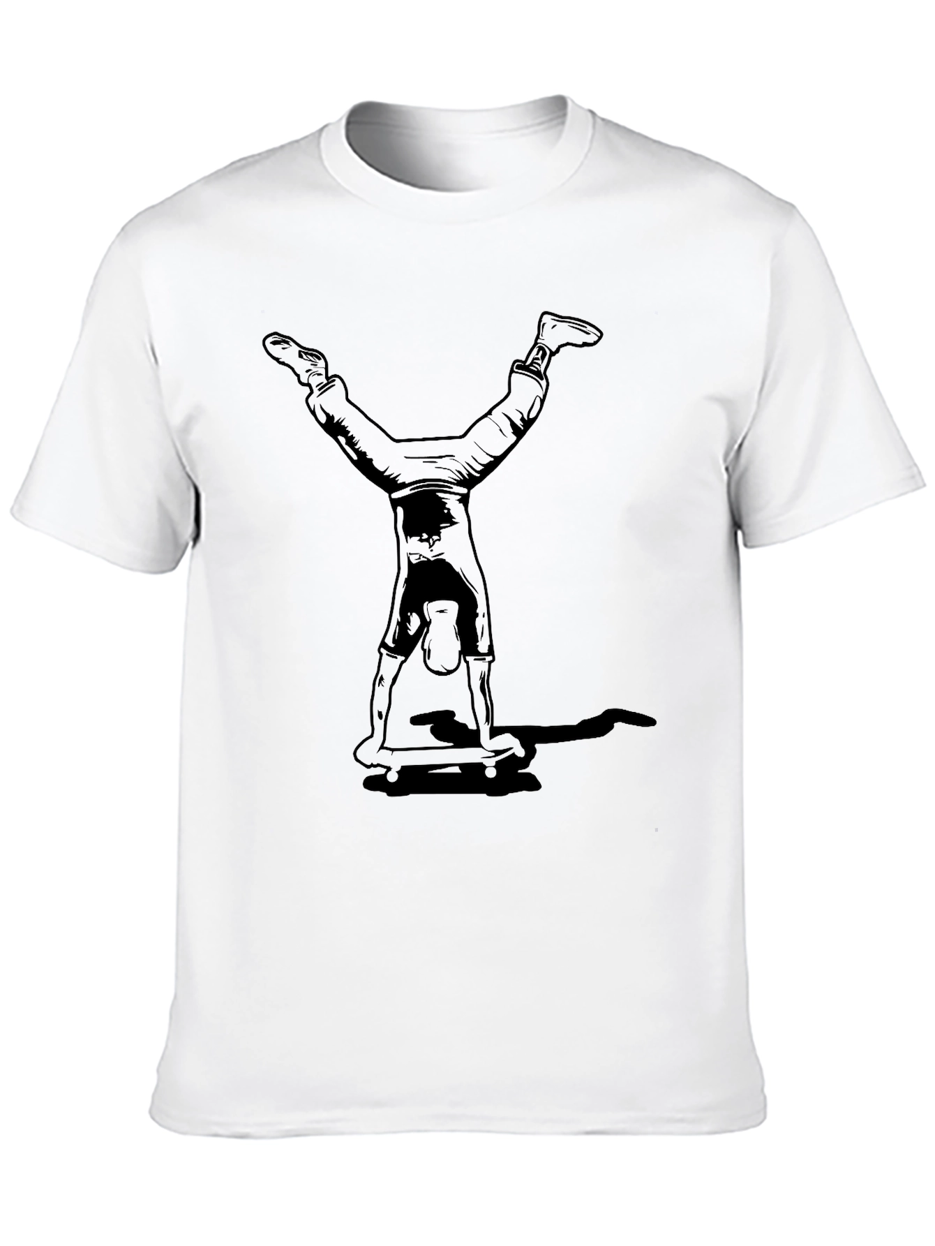 Black Handstand Skateboarder Graphic Tee - Black view 10