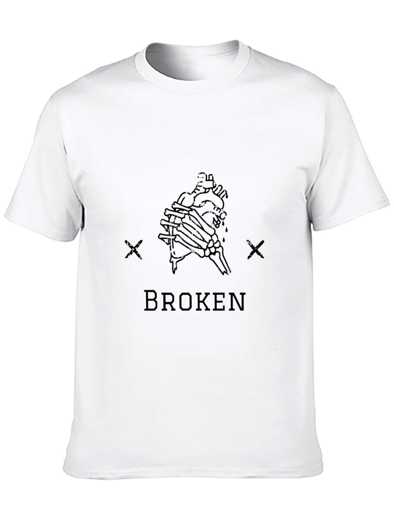 Black Broken Heart Graphic Tee - Black Cotton Blend view 10