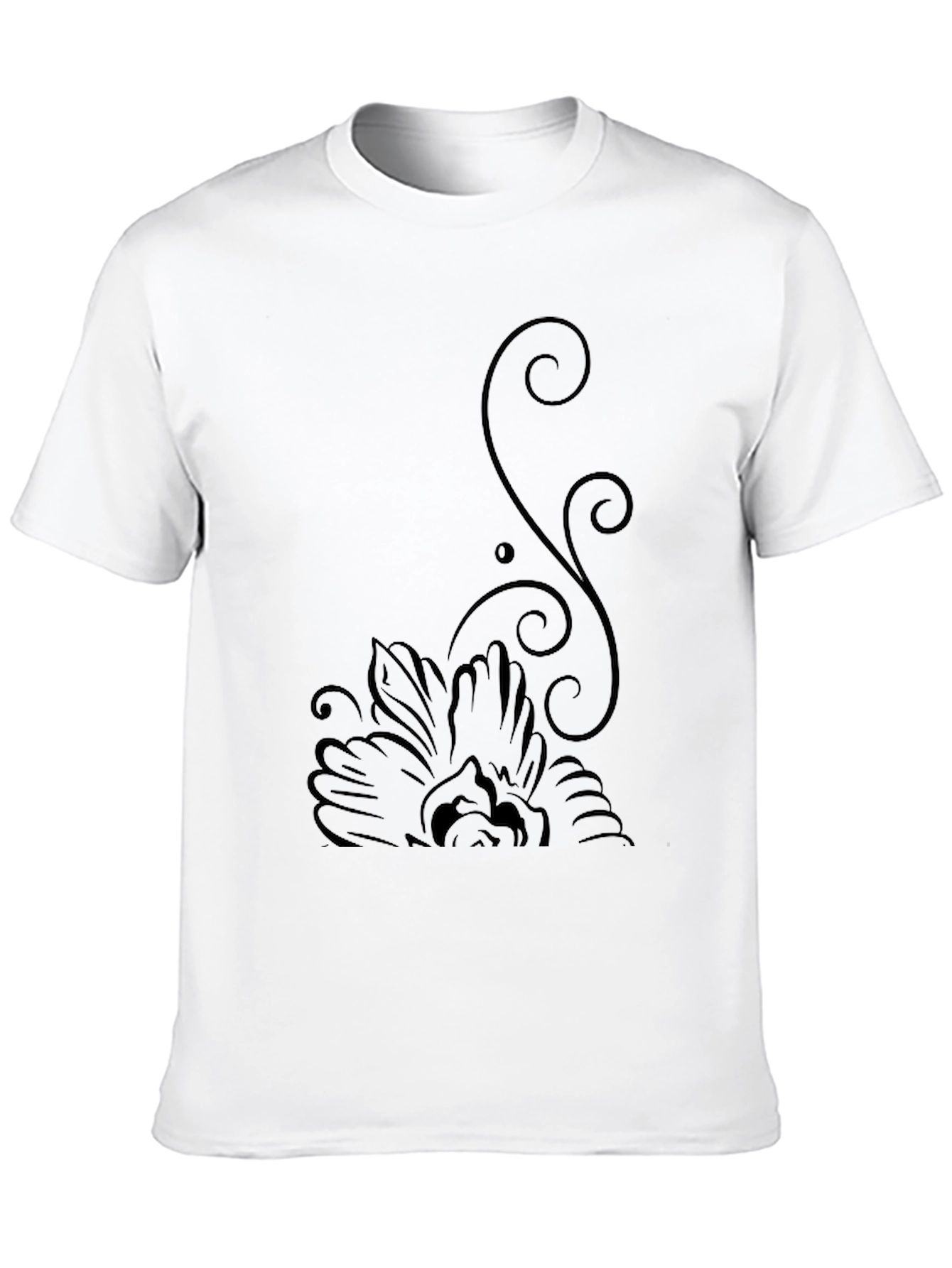 Black Black Tee with Floral Accent view 10