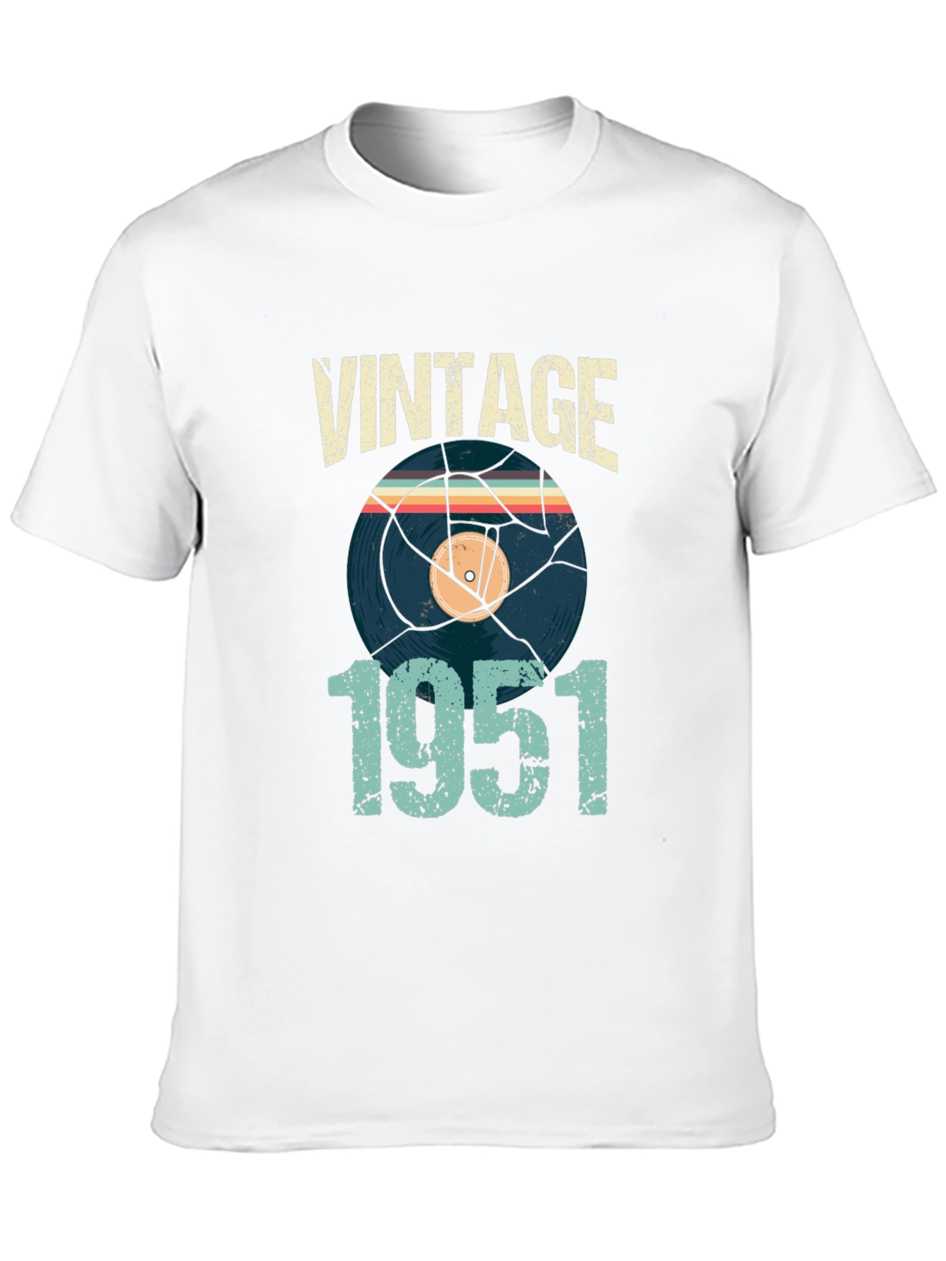 Black Vintage 1951 Vinyl Record Graphic T-Shirt view 10