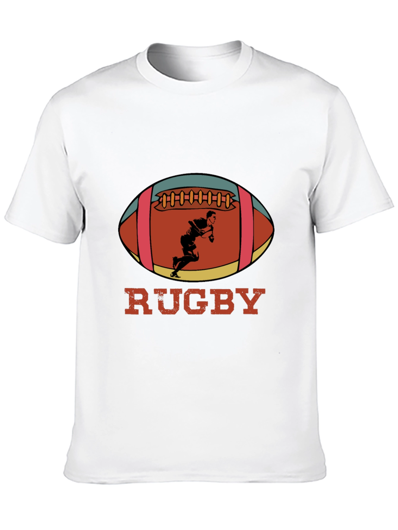 Black Rugby Player Graphic T-Shirt view 10