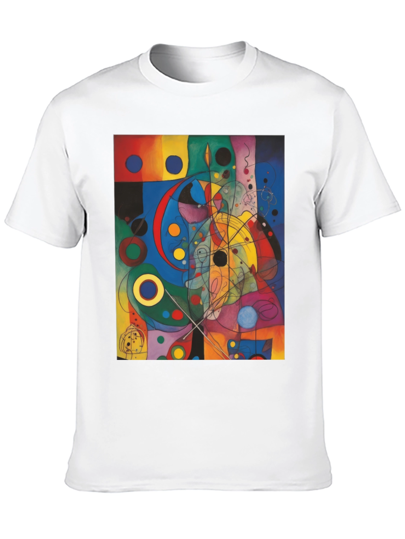Black Abstract Art Graphic Print Black T-Shirt view 10