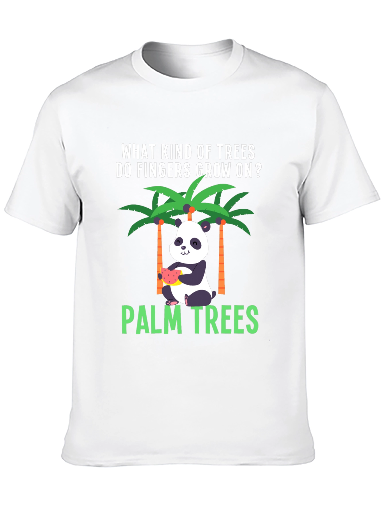Black Funny Panda Palm Trees T-Shirt view 10