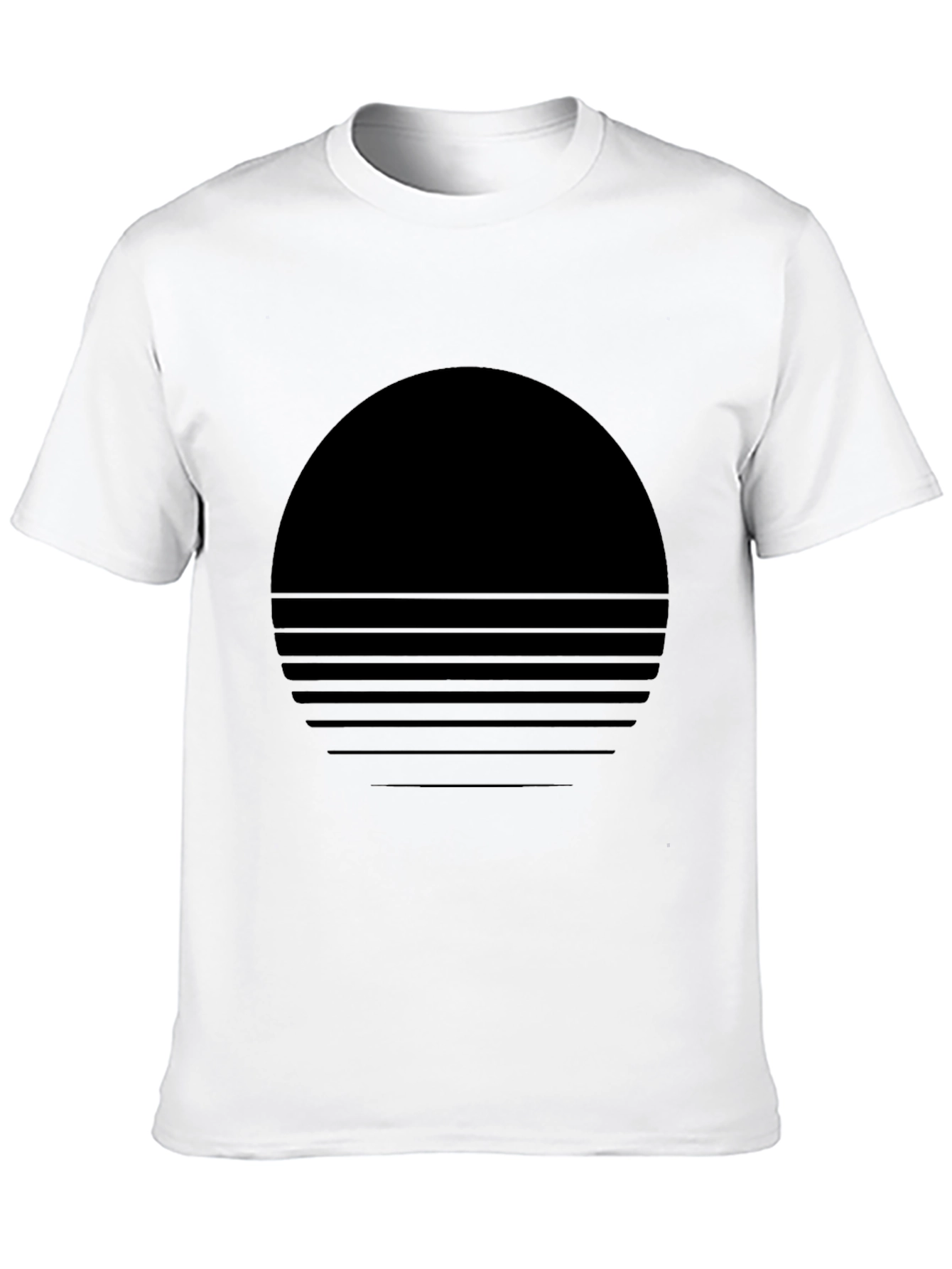 Black Retro Sunset Graphic Tee - Black Crew Neck view 10