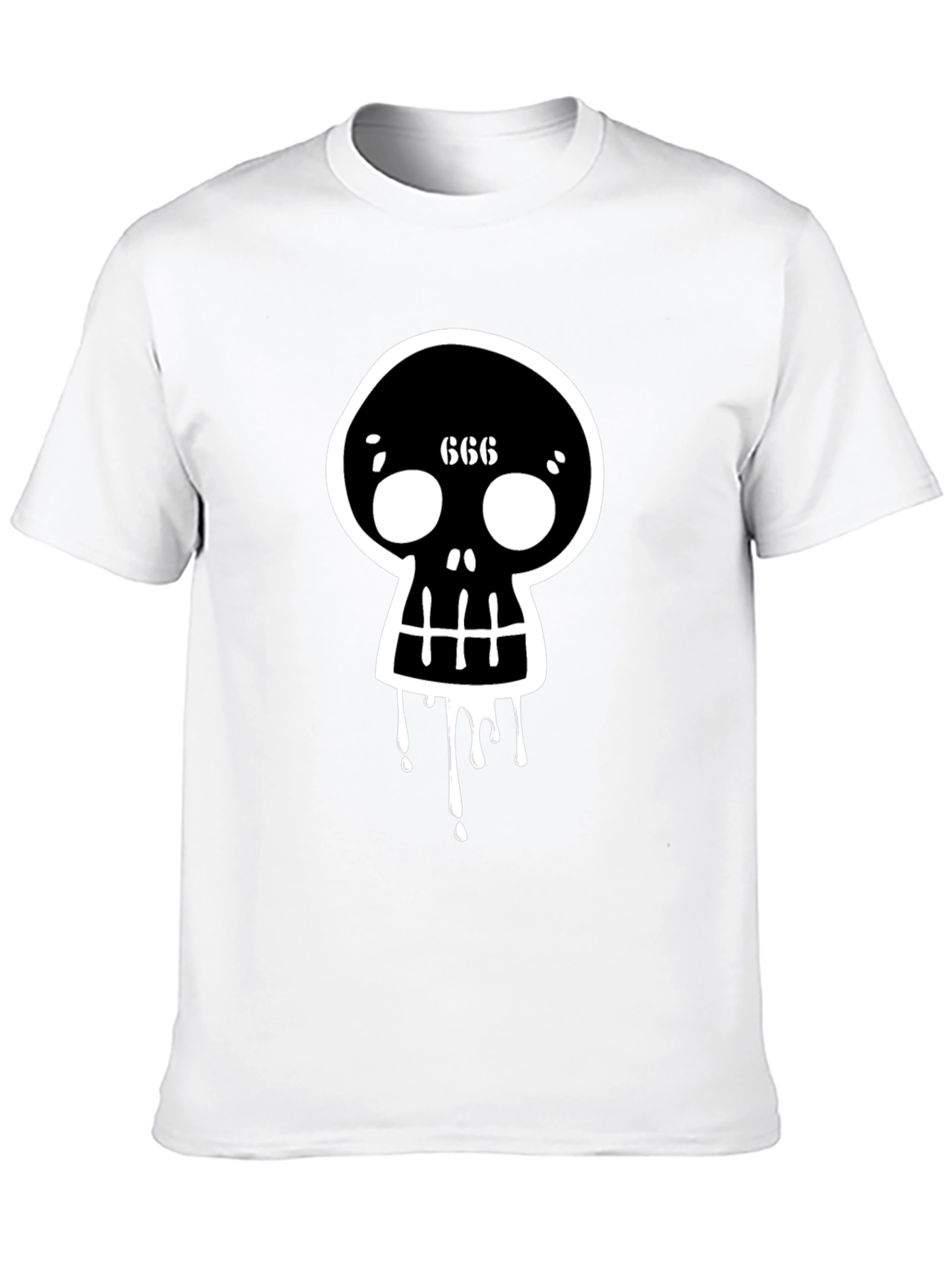 Black Men's Black Skull Graphic Tee view 10