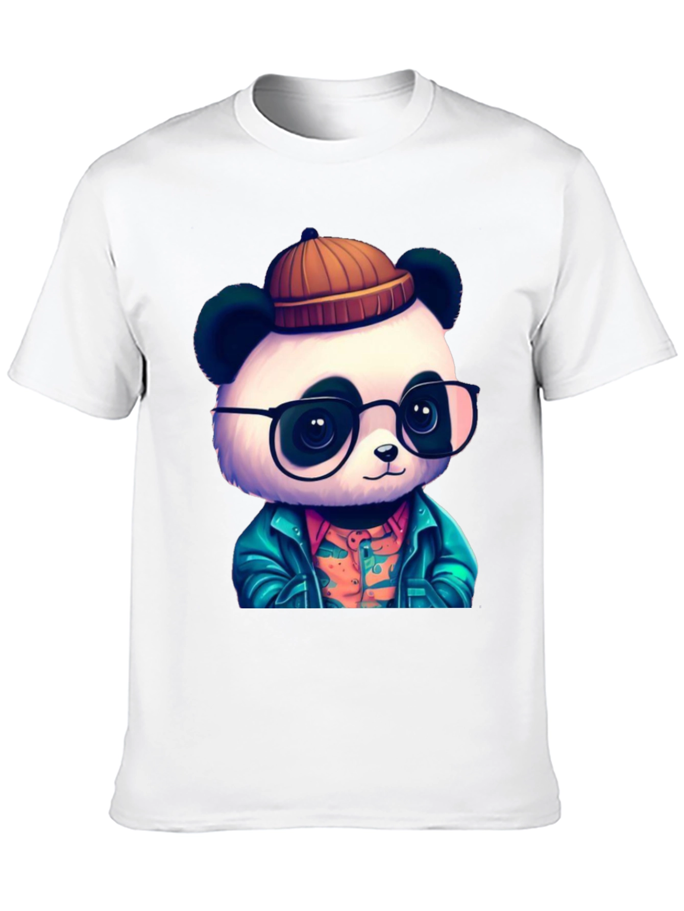 Black Cool Panda Graphic Tee - Black Cotton T-Shirt view 10