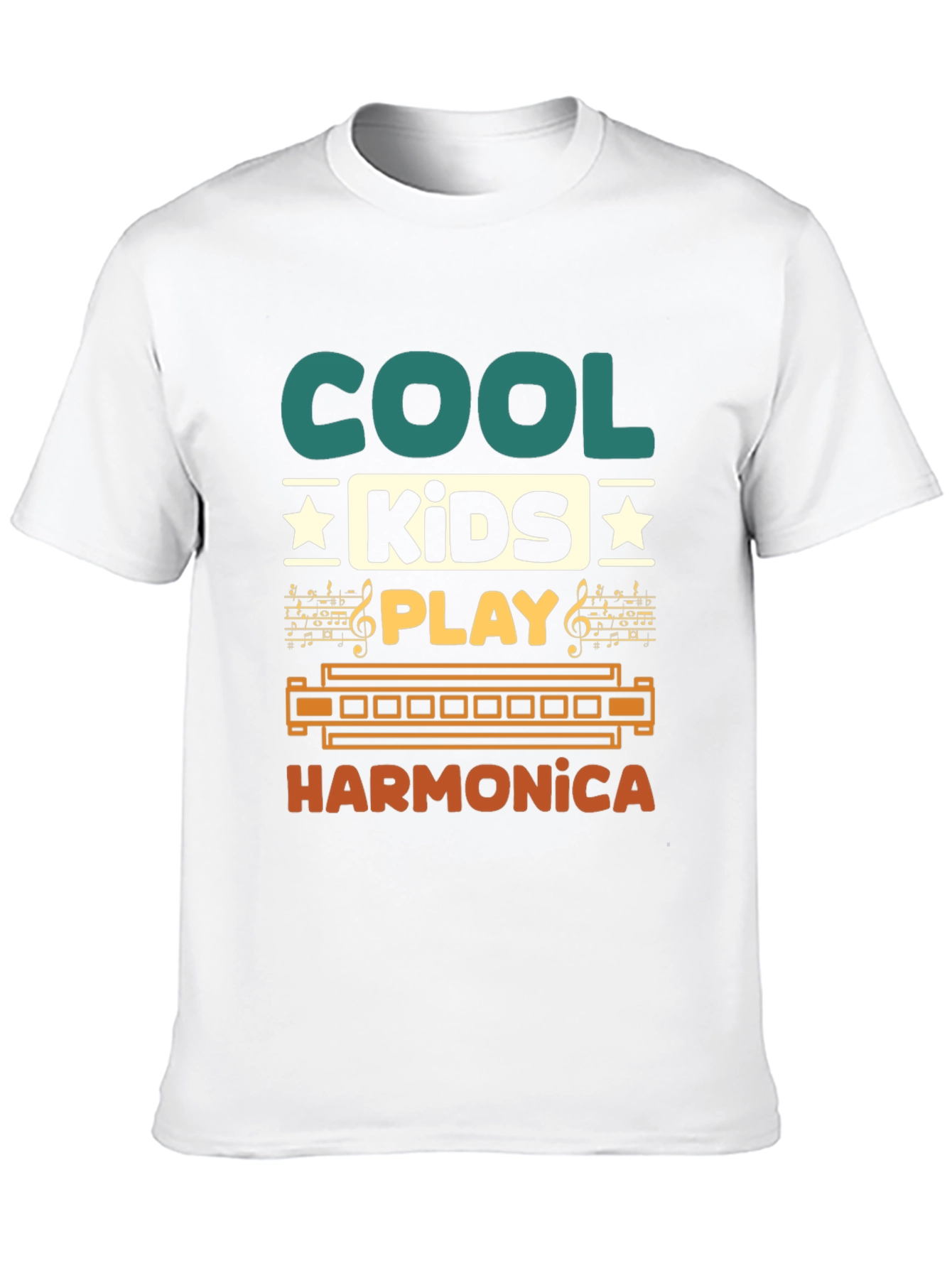 Black Cool Kids Harmonica Graphic T-Shirt view 10