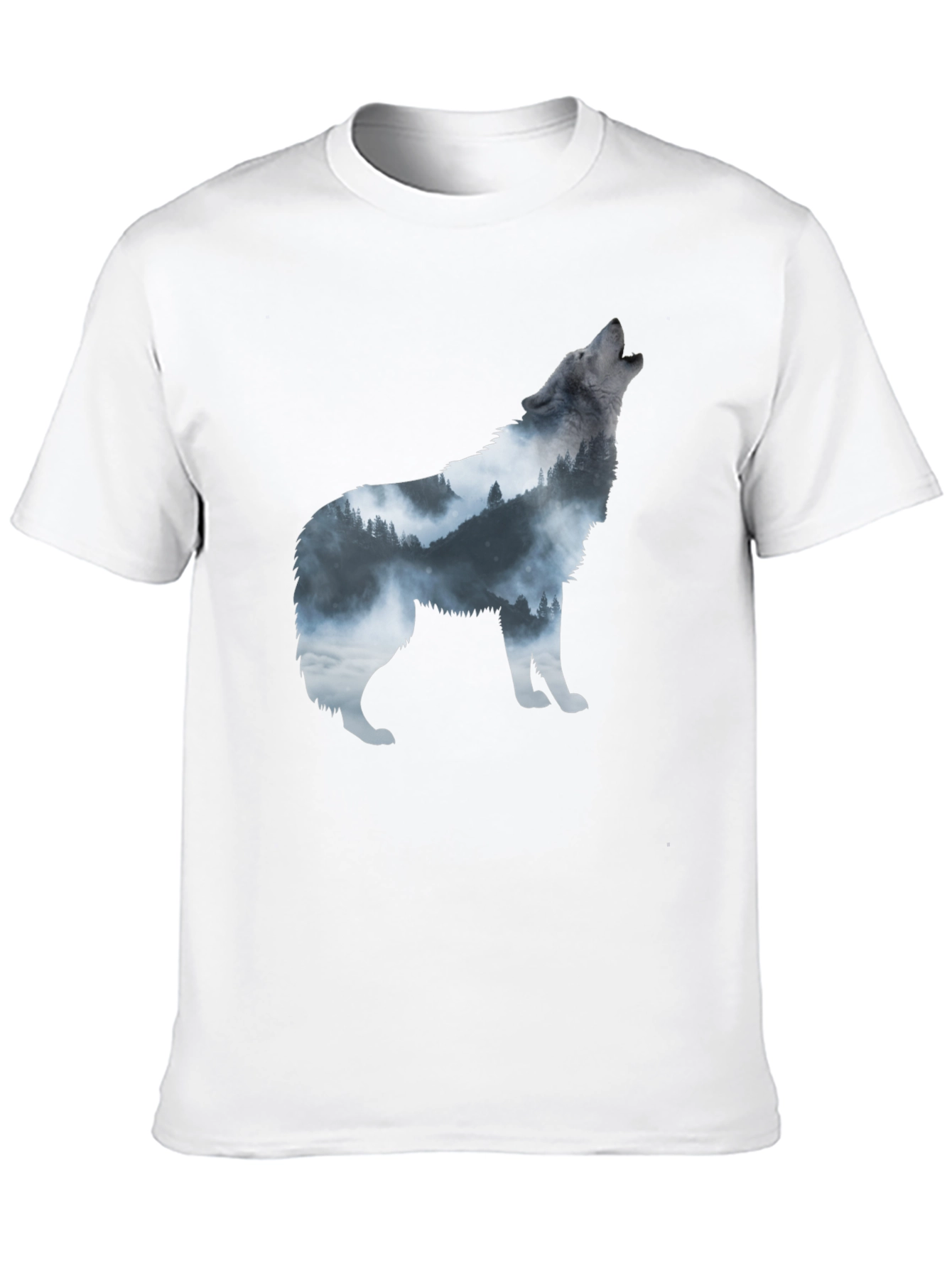 Black Wolf Silhouette Graphic Print Tee view 10