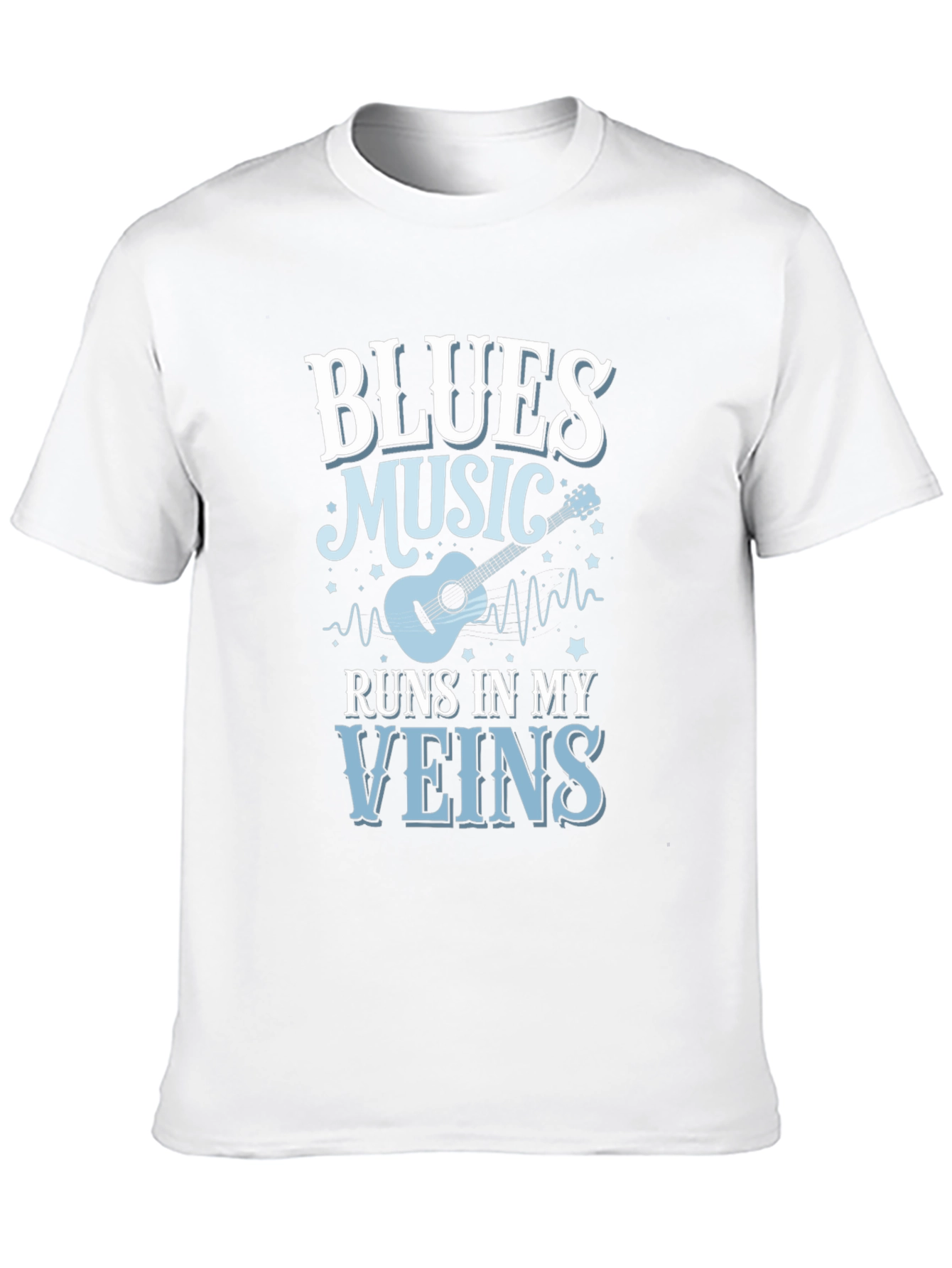 Black Blues Music Runs In My Veins T-Shirt view 10