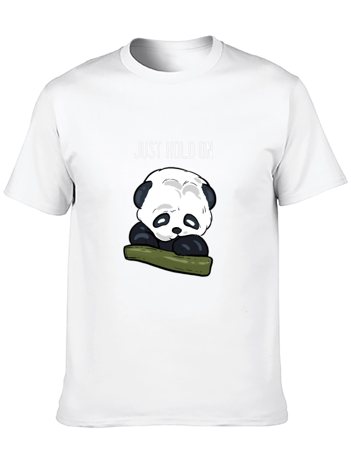 Black Just Hold On Panda Graphic Tee - Black view 10