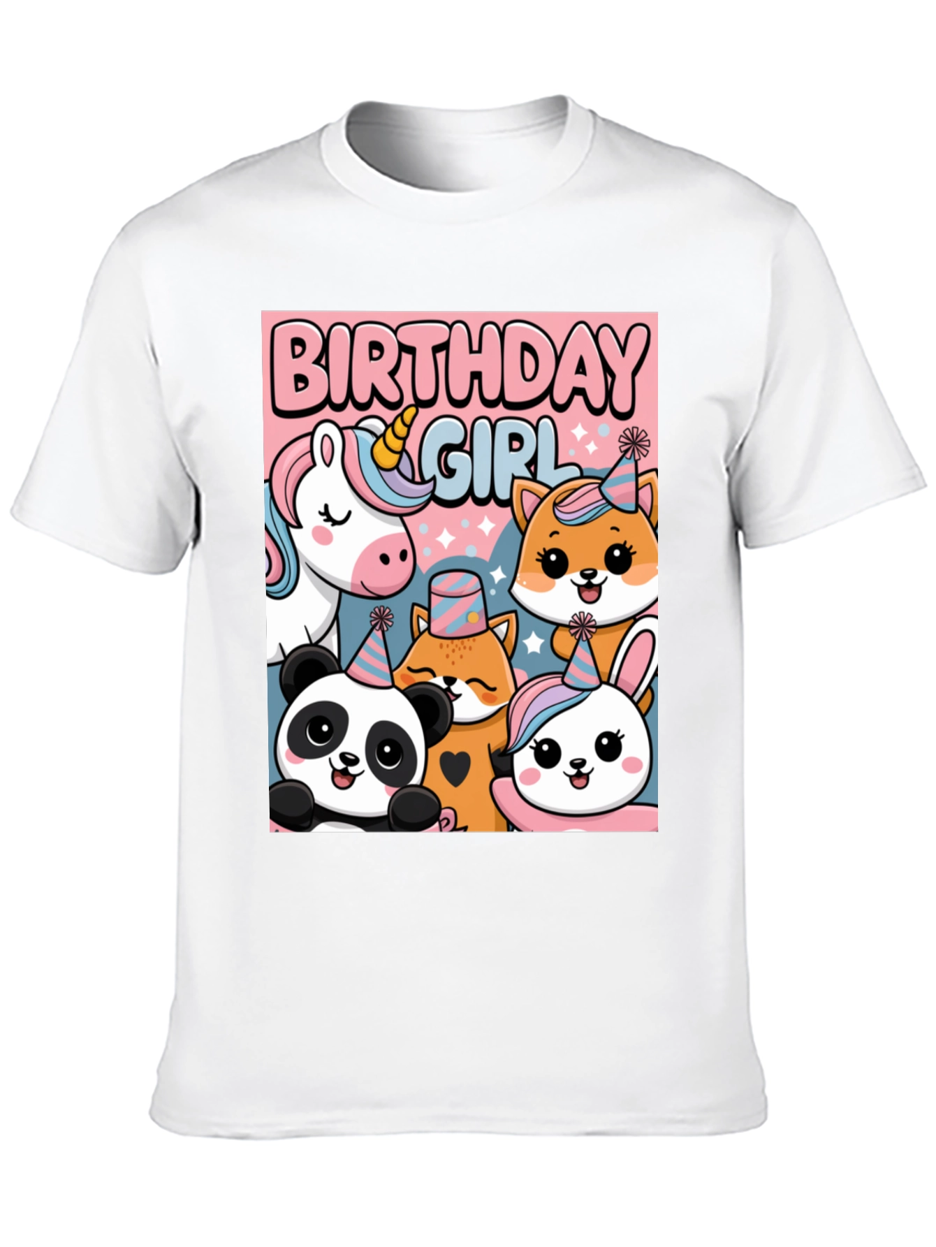 Black Birthday Girl Animal Party T-Shirt view 10