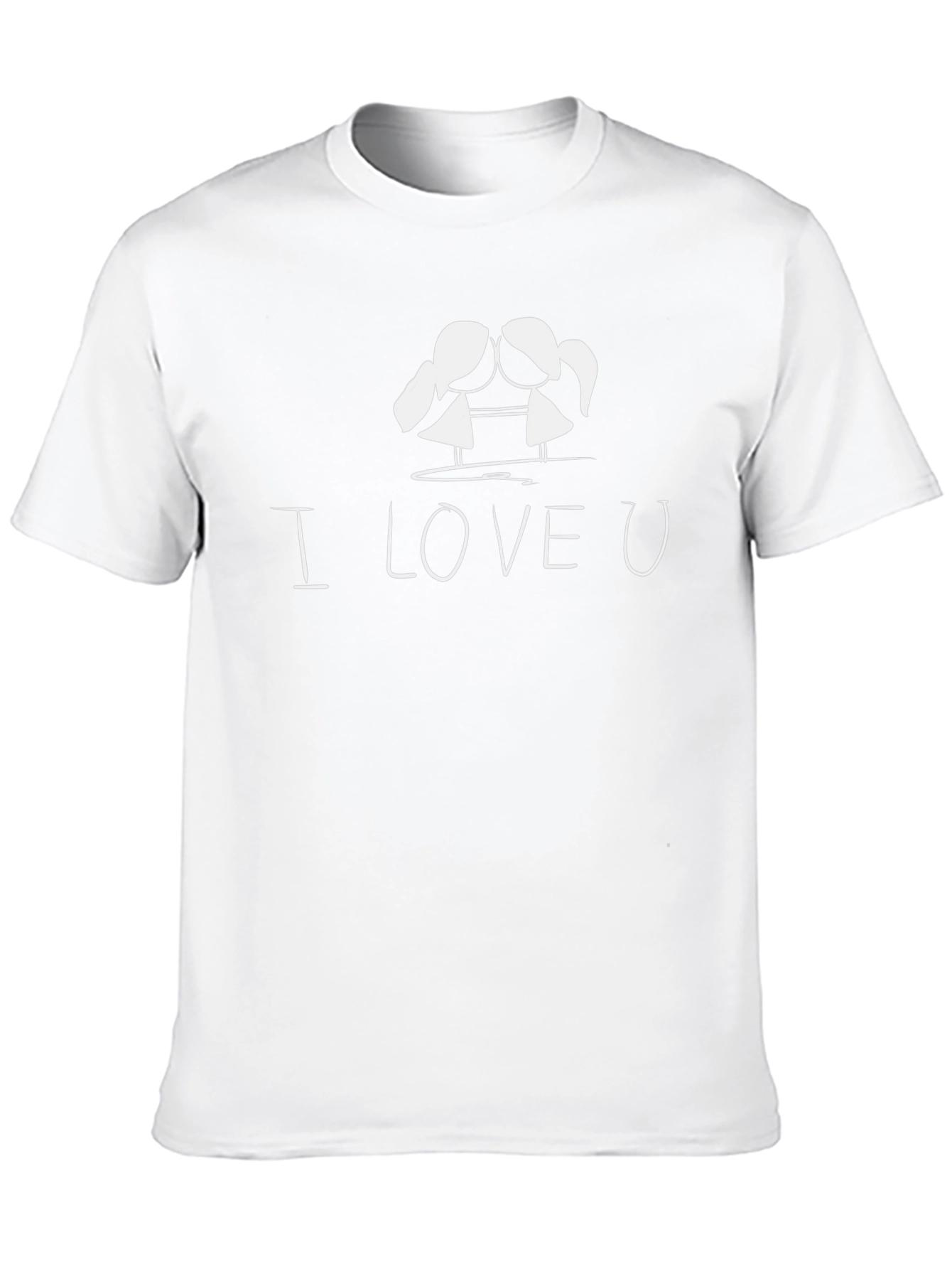 Black I Love U Graphic Print Black T-Shirt view 10