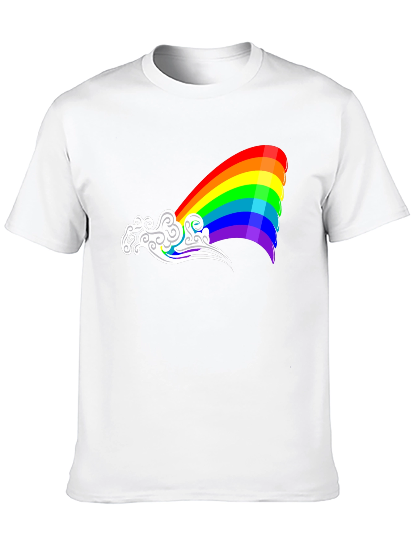 Black Rainbow Cloud Graphic Tee - Black Casual Shirt view 10