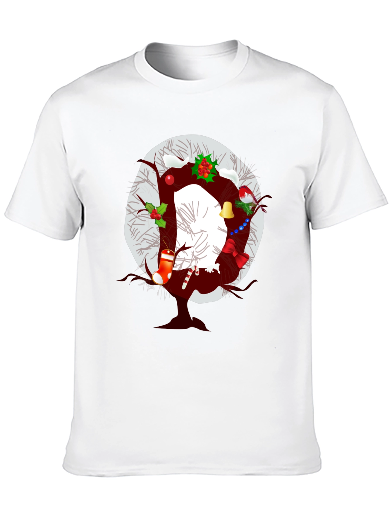 Black Festive Letter O Christmas T-Shirt view 10