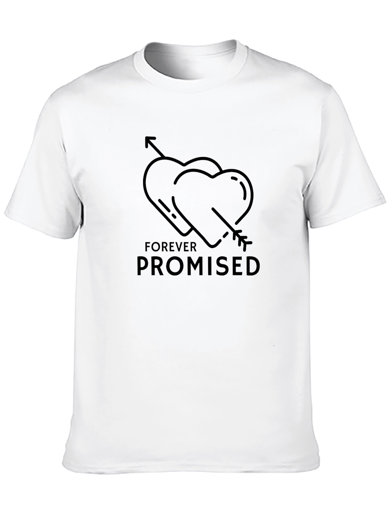 Black Forever Promised Graphic Tee - Heart Arrow Design view 10