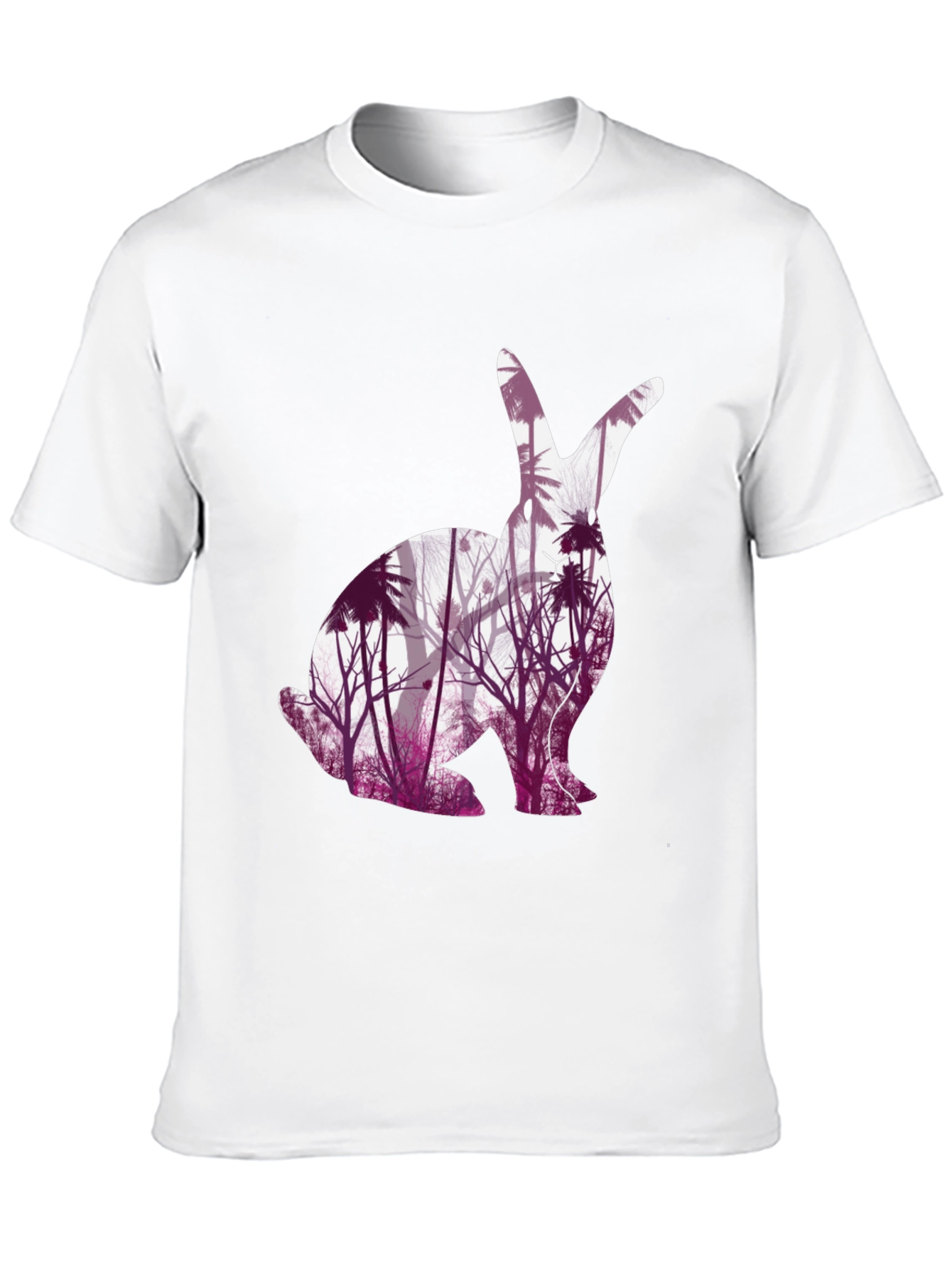 Black Nature-Inspired Rabbit Graphic Tee view 10