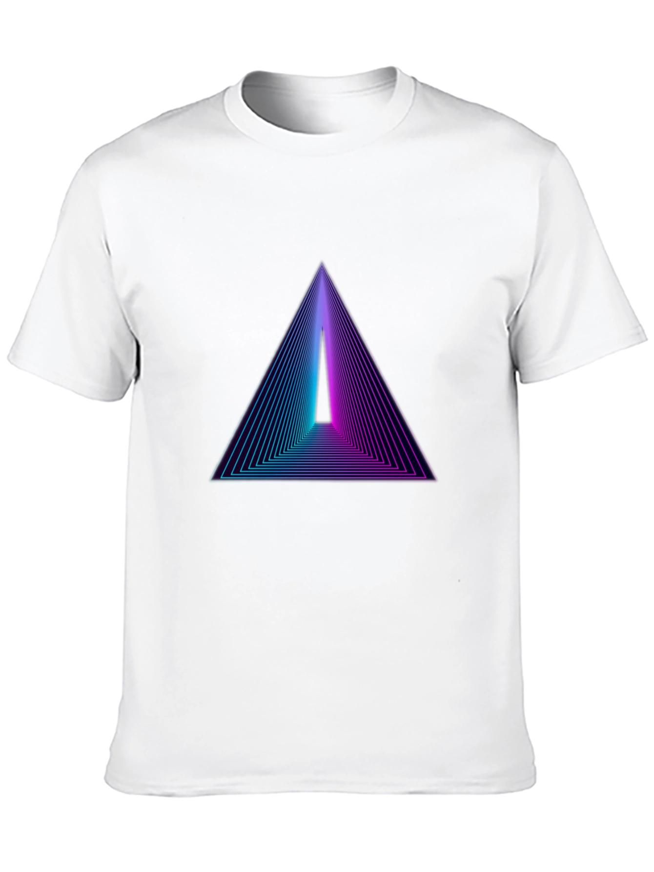 Black Retro Triangle Graphic Black T-Shirt view 10