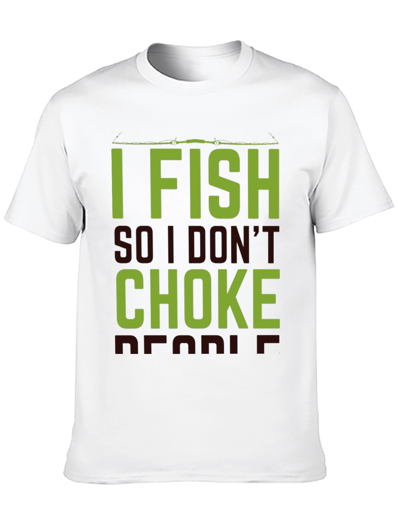 Black I Fish So I Don't Choke People Black T-Shirt view 10