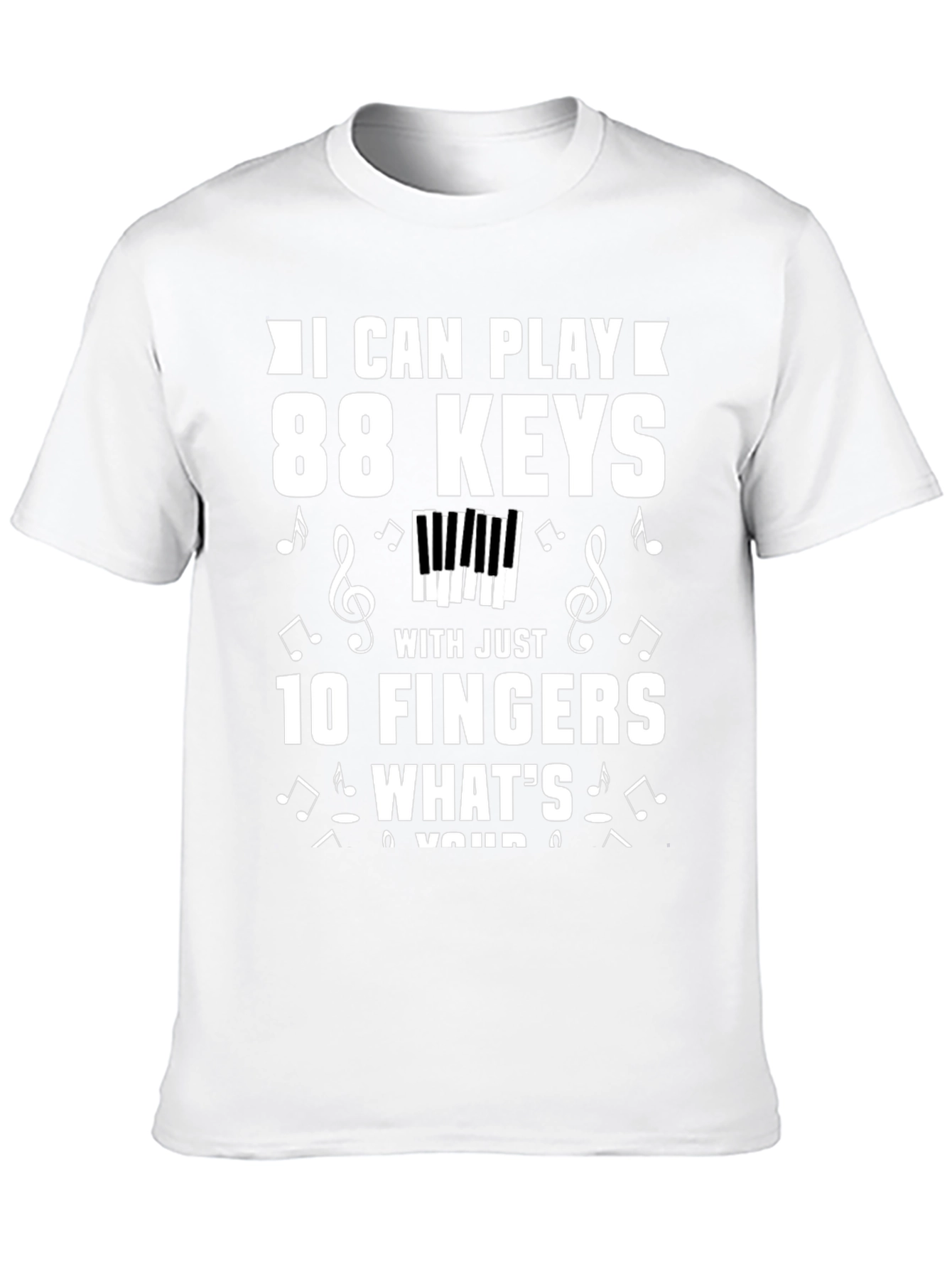 Black Piano Player T-Shirt - 88 Keys, 10 Fingers Musician Tee view 10