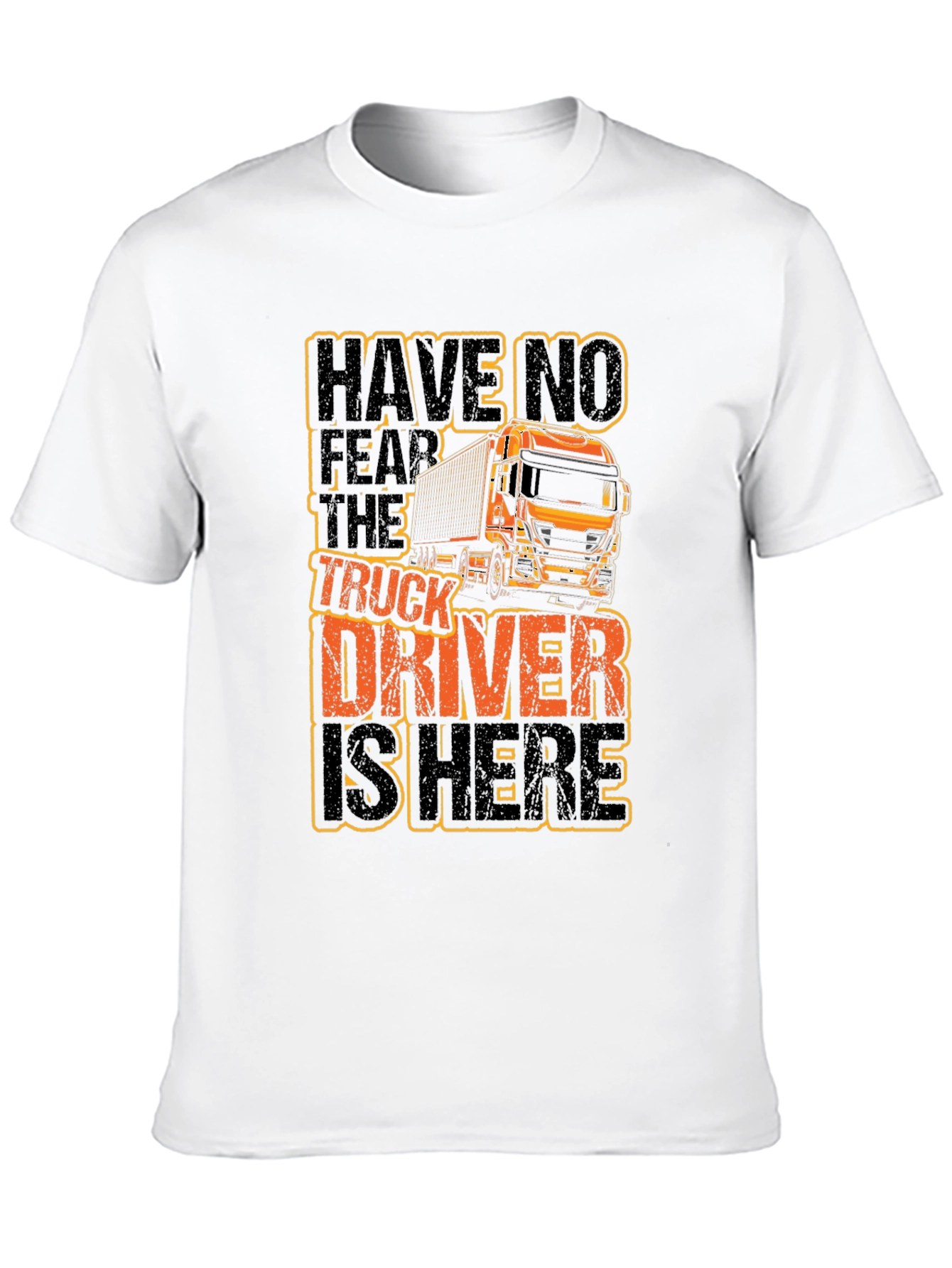 Black Truck Driver Graphic T-Shirt - Black Cotton Tee view 10