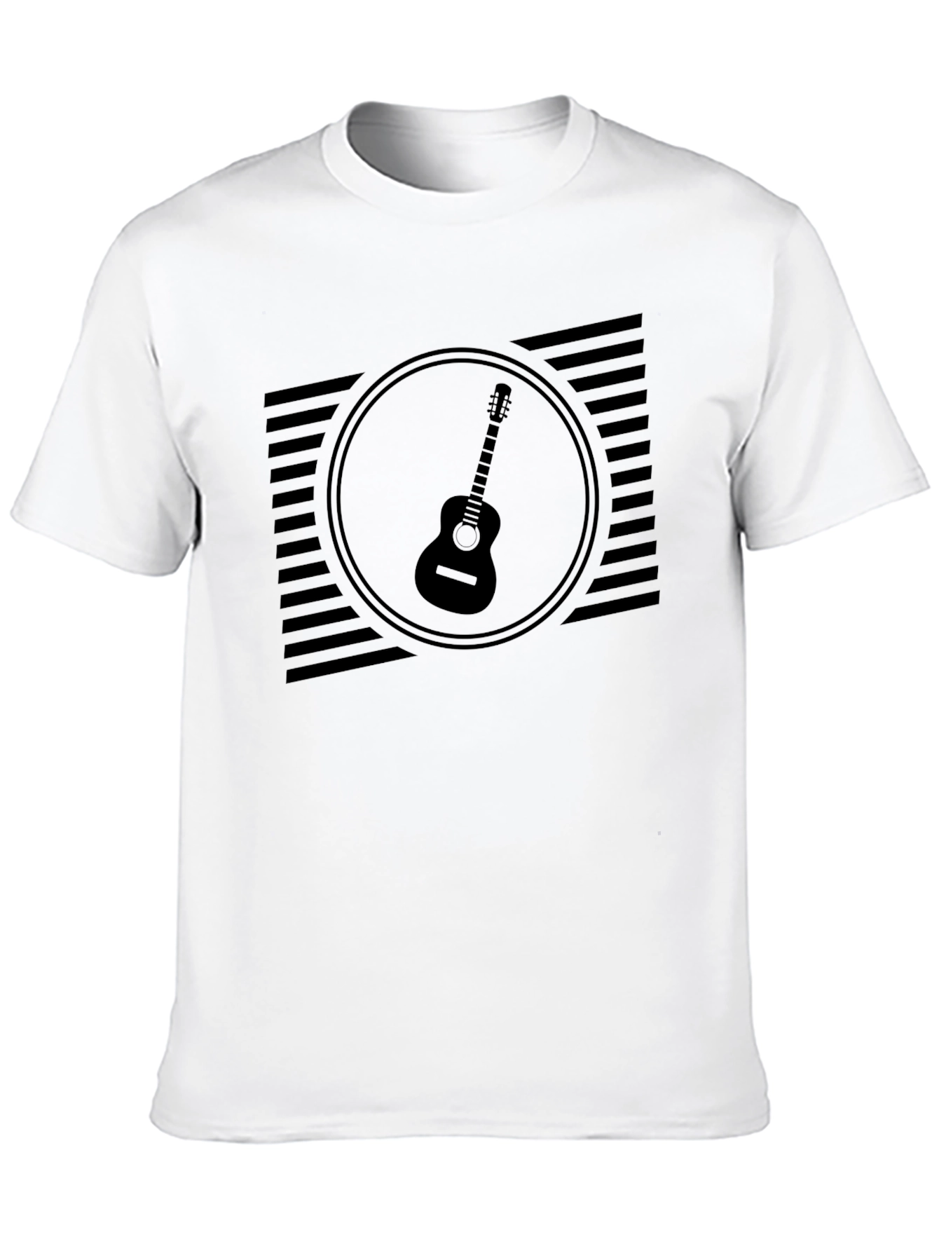 Black Guitar Graphic Tee - Retro Music Lover Shirt view 10
