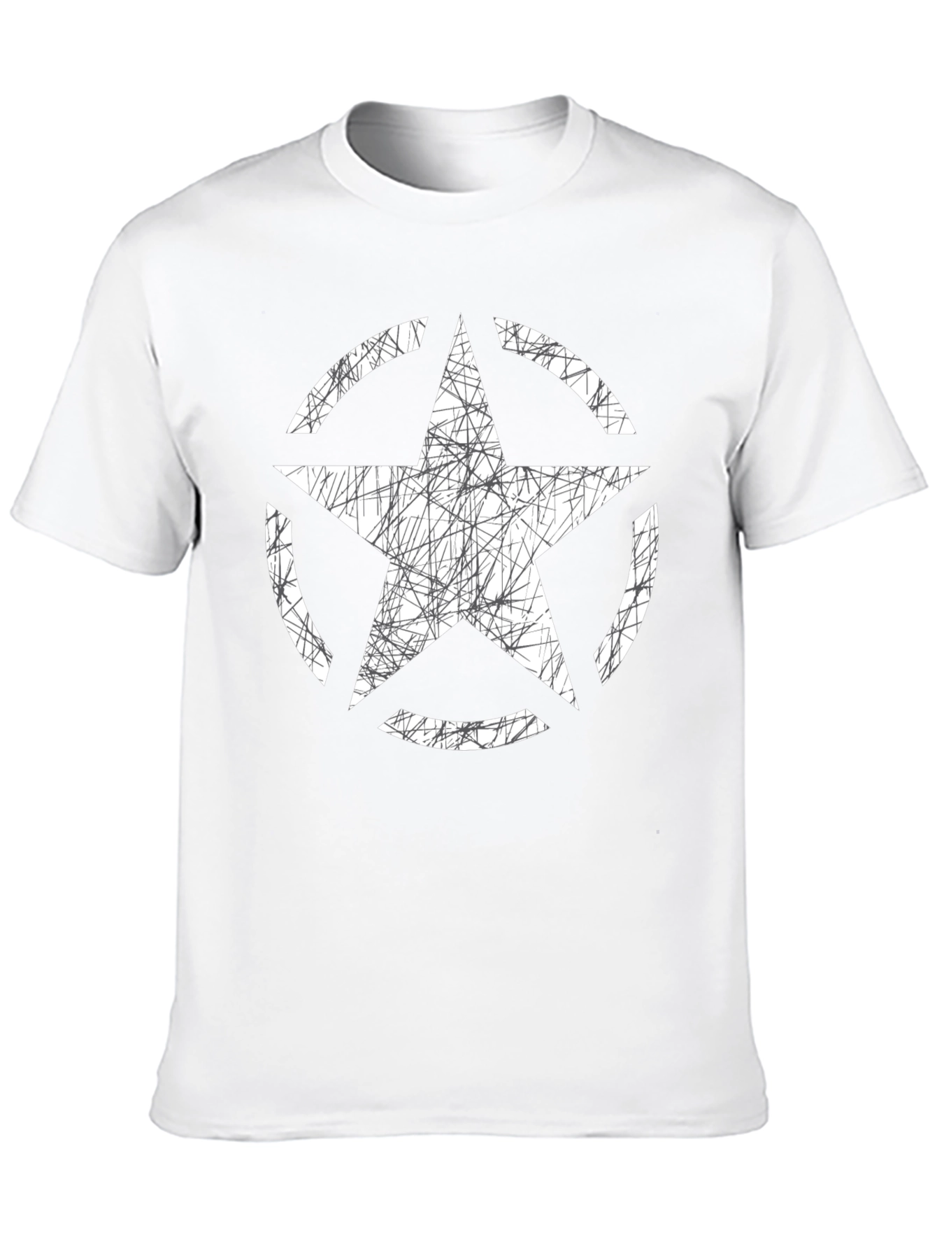 Black Distressed Star Graphic Tee - Black Cotton Casual Shirt view 10