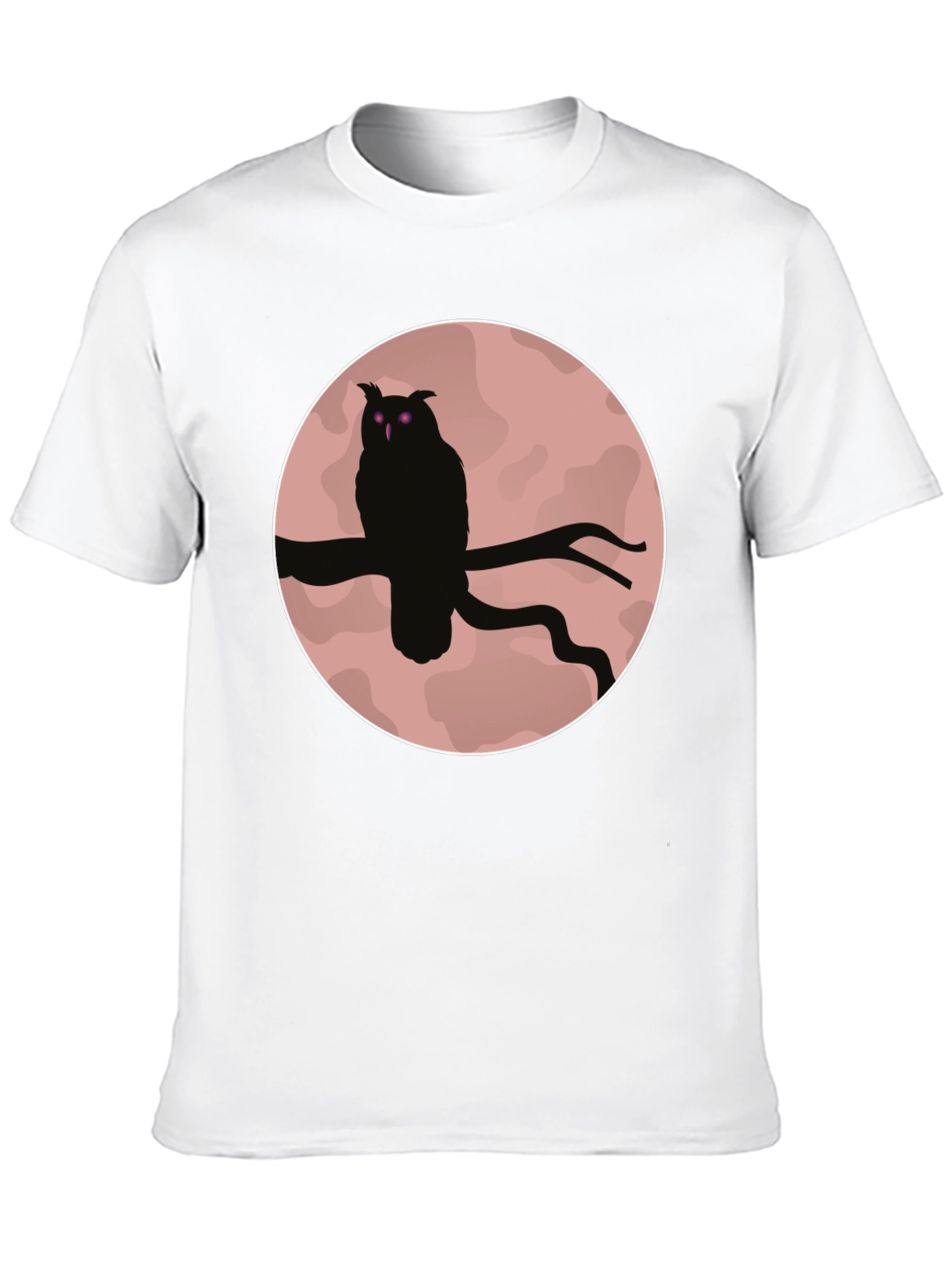 Black Owl Silhouette Graphic Tee - Men's Black T-Shirt view 10